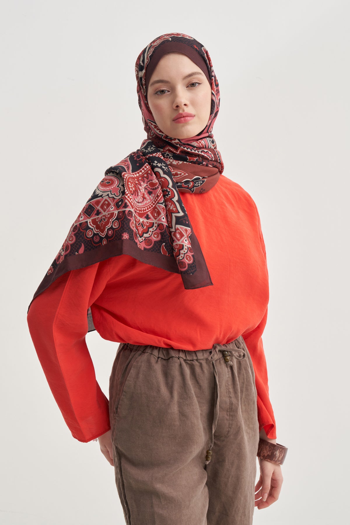 Liora Nilla Cotton Scarf Reddish