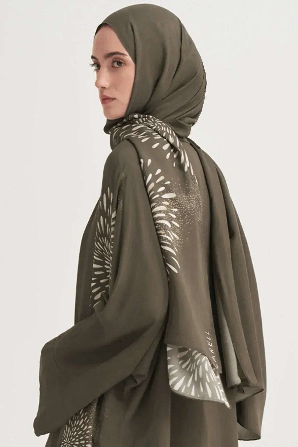 lumira-monogram-viscose-scarf-army-green-4525 - Carell Hijab