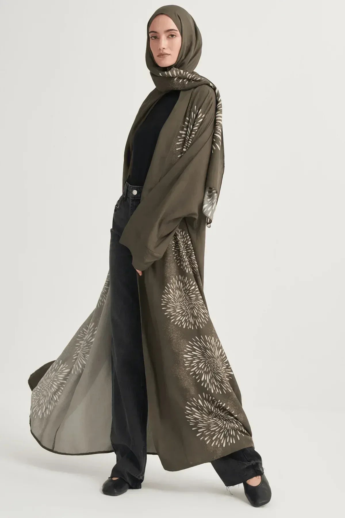 lumira-premium-viscose-abaya-army-green-4476 - Carell Hijab