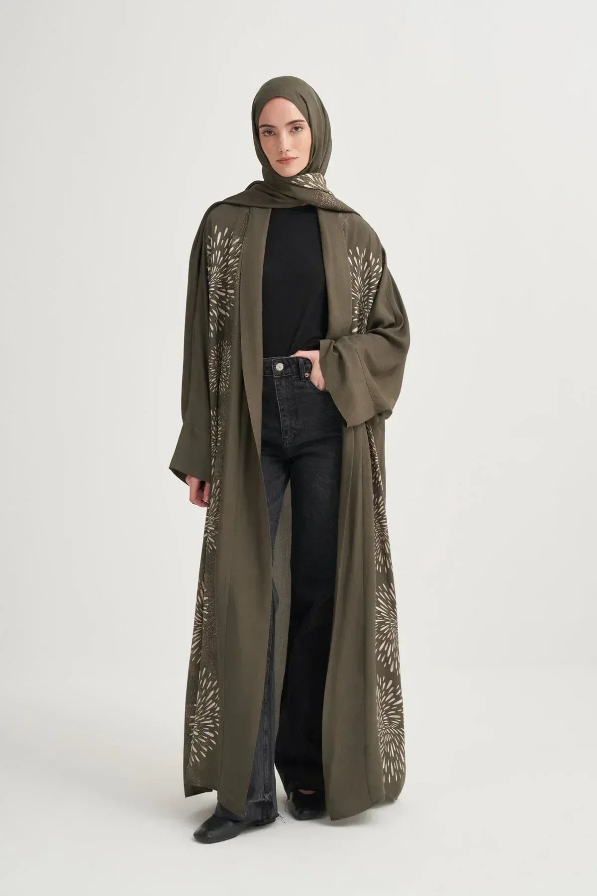 lumira-premium-viscose-abaya-army-green-4477 - Carell Hijab