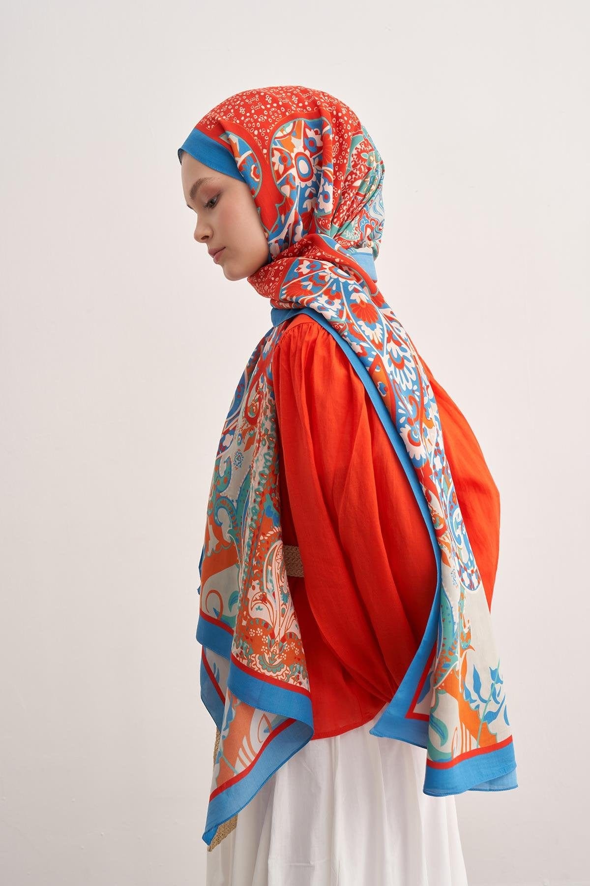 Lune Vela Viscose Scarf Blue