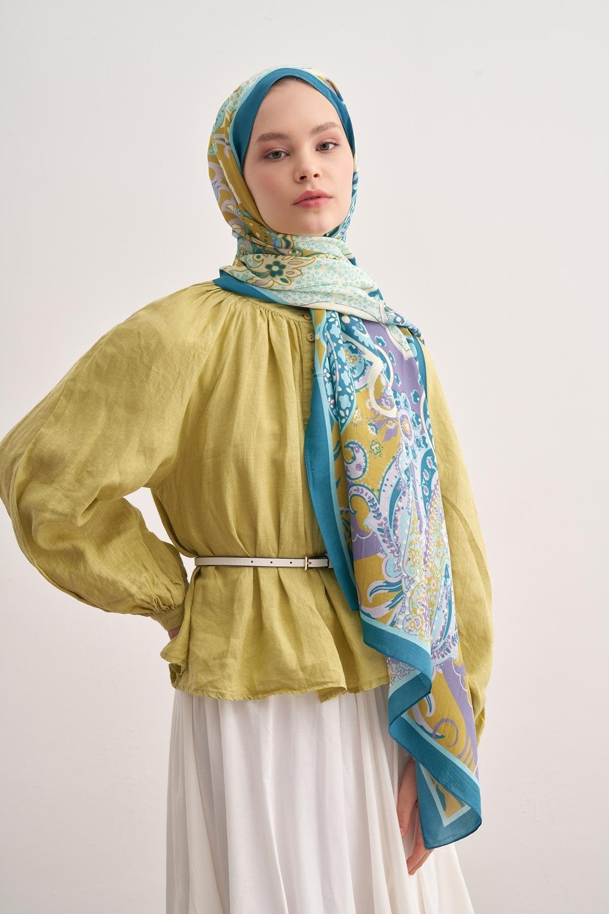 Lune Vela Viscose Scarf Soft Blue