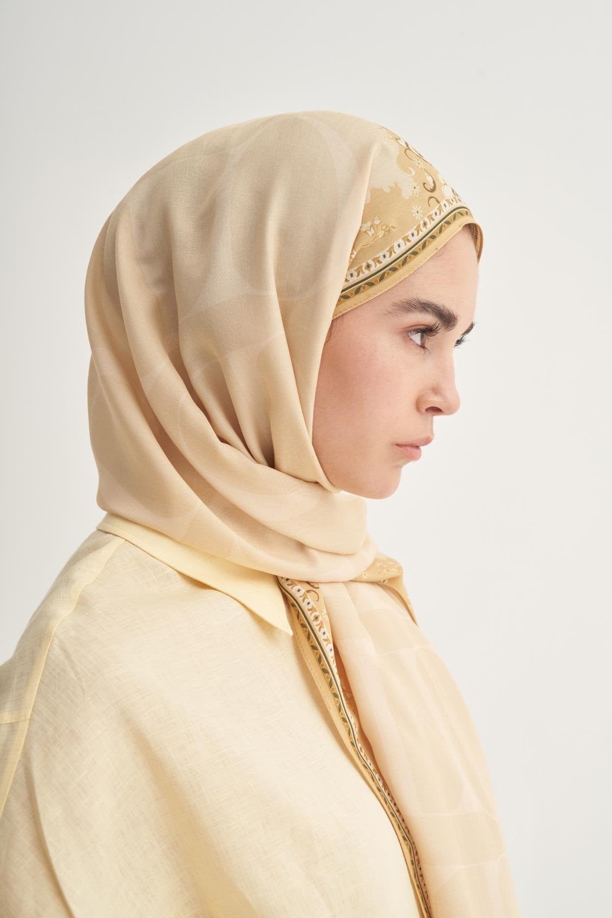 Luxe Monogram Viscose Scarf Gold