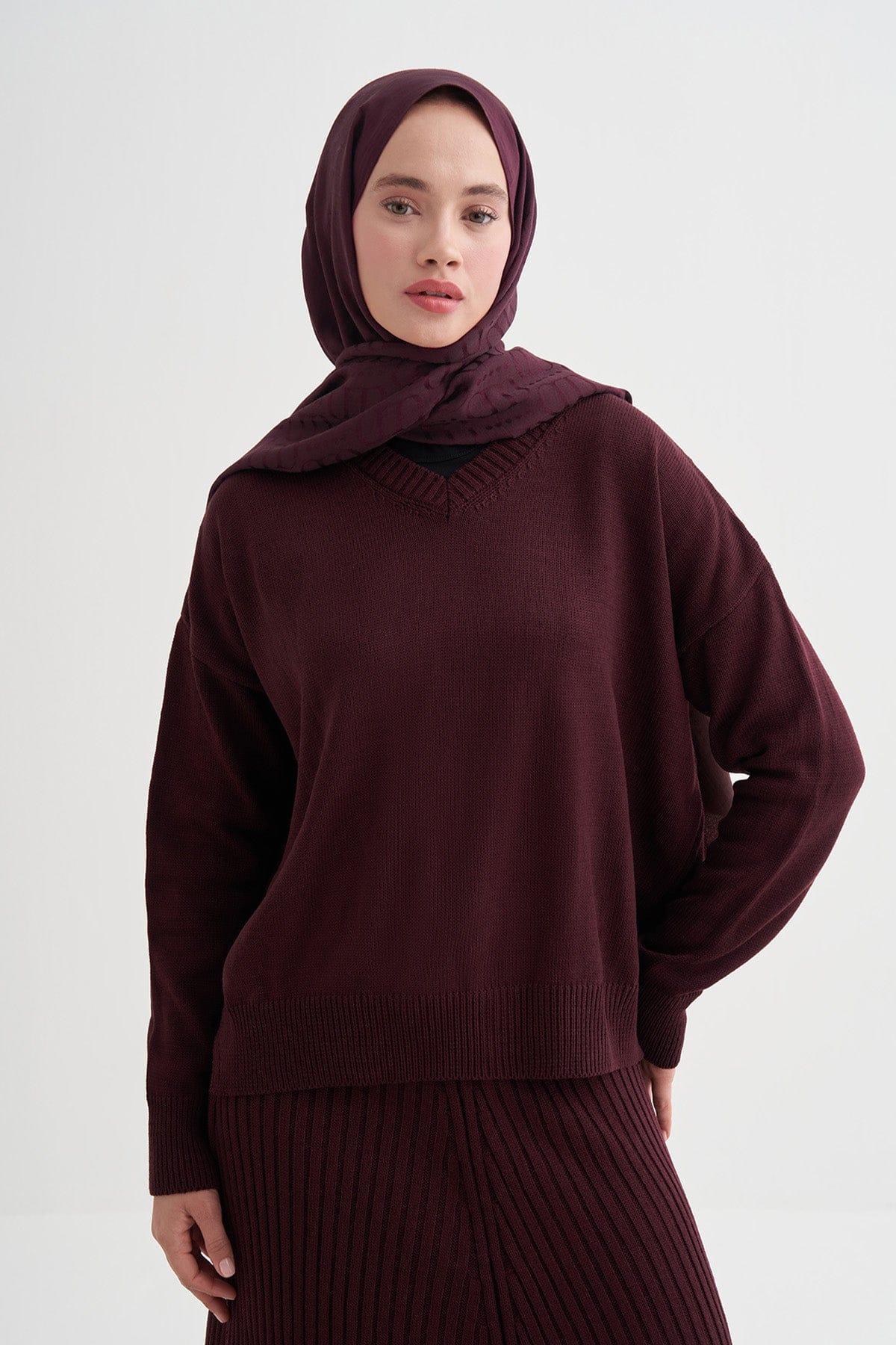 luxe-pattern-liora-cotton-scarf-cherry-burgundy-5099 - Carell Hijab