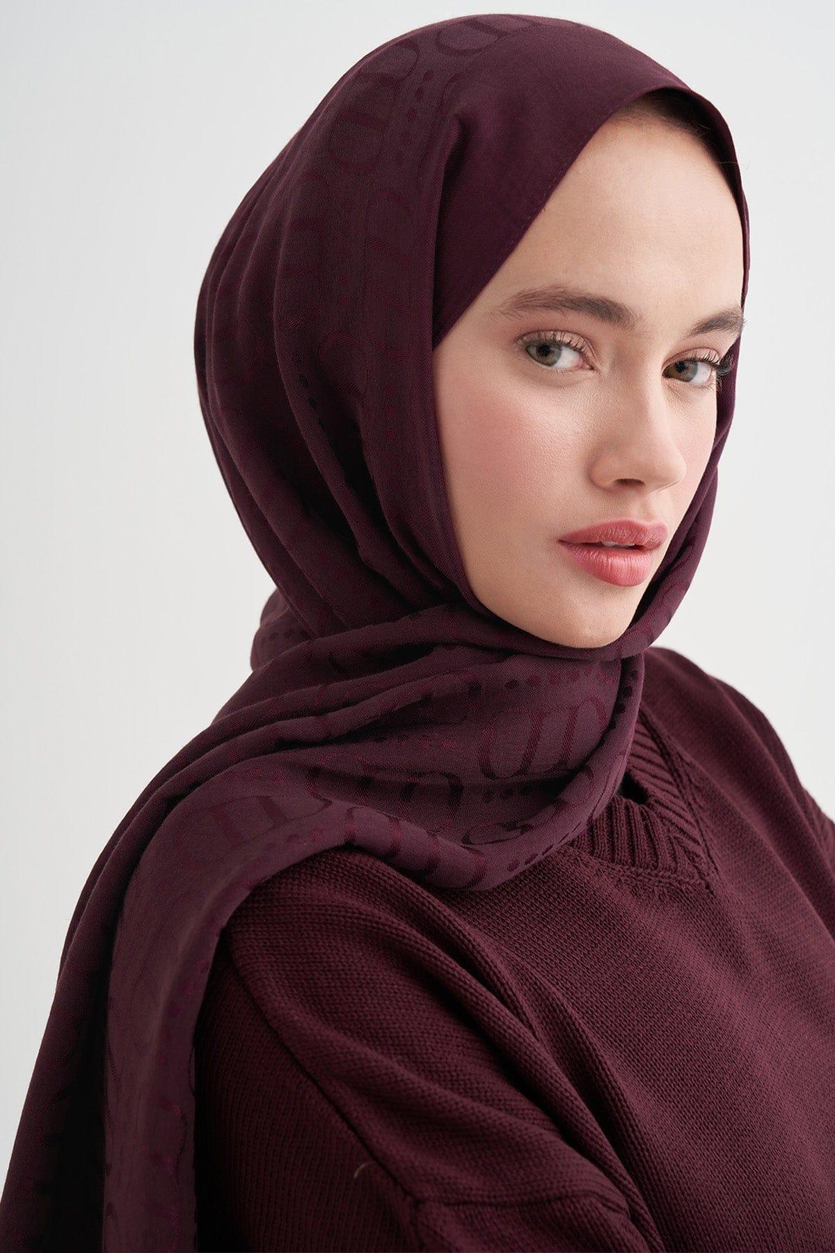 luxe-pattern-liora-cotton-scarf-cherry-burgundy-5101 - Carell Hijab