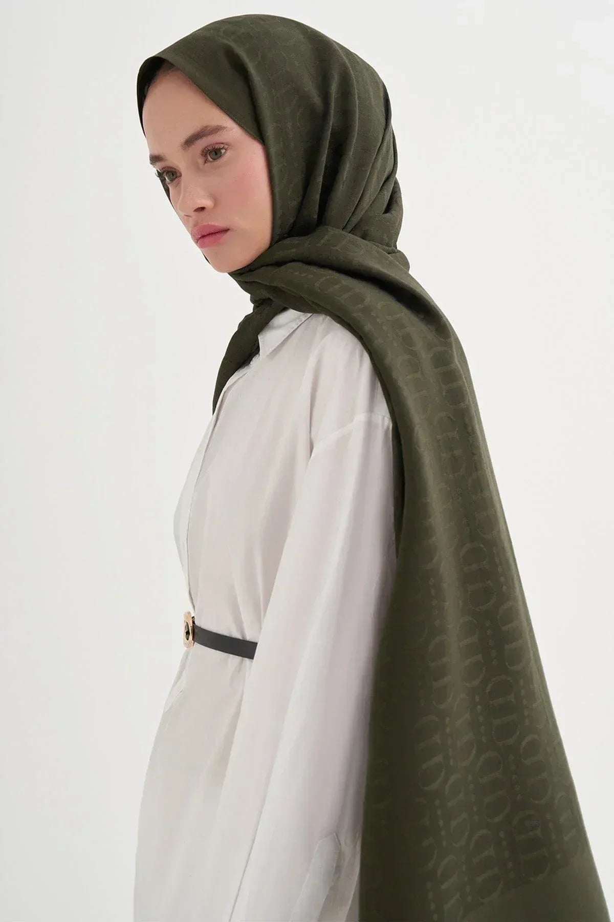 luxe-pattern-liora-cotton-scarf-forest-green-5449 - Carell Hijab