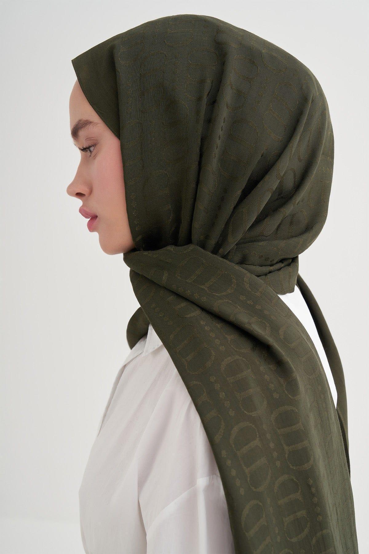 luxe-pattern-liora-cotton-scarf-forest-green-5450 - Carell Hijab