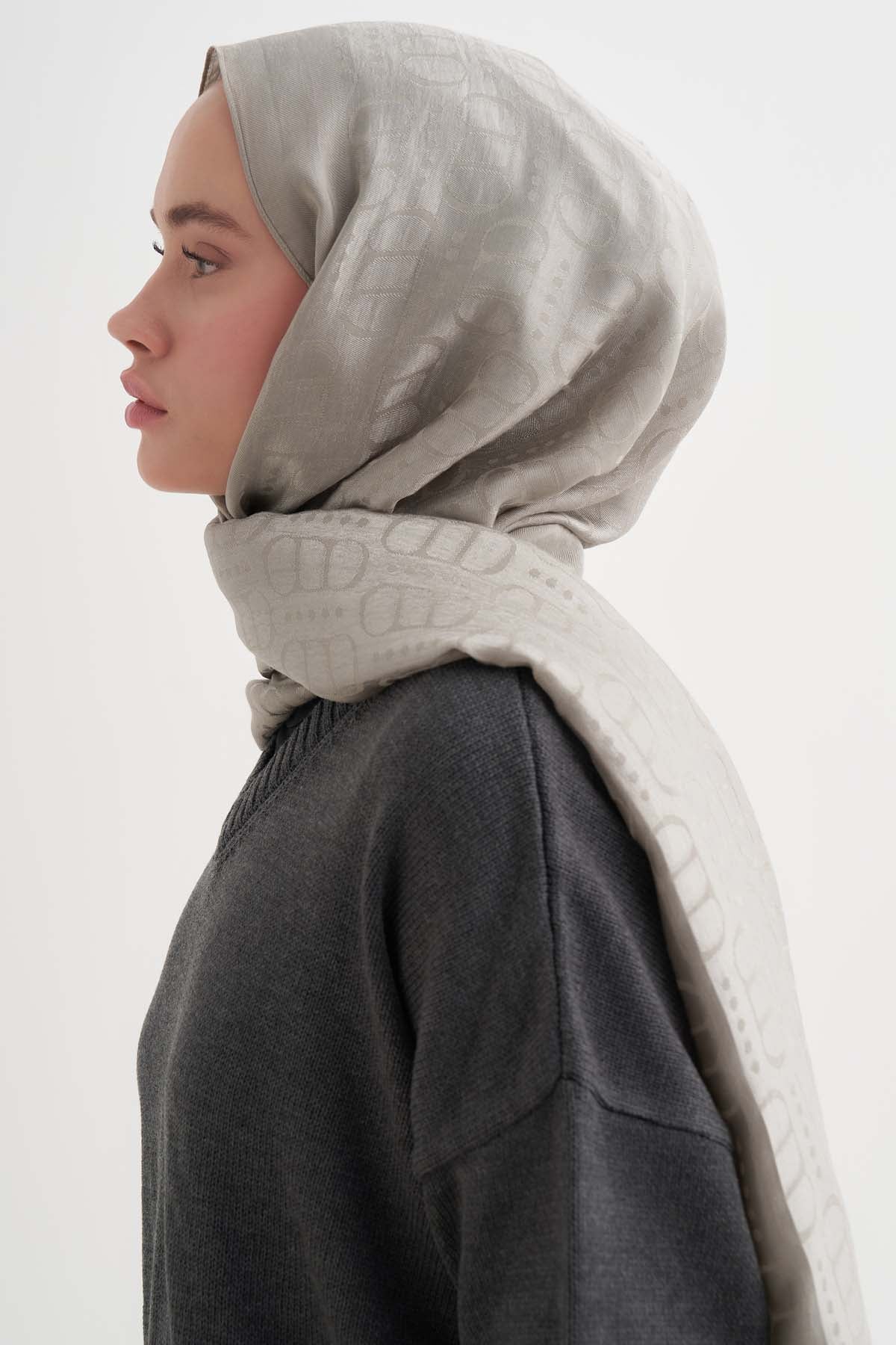 Luxe Pattern Liora Cotton Scarf Gray