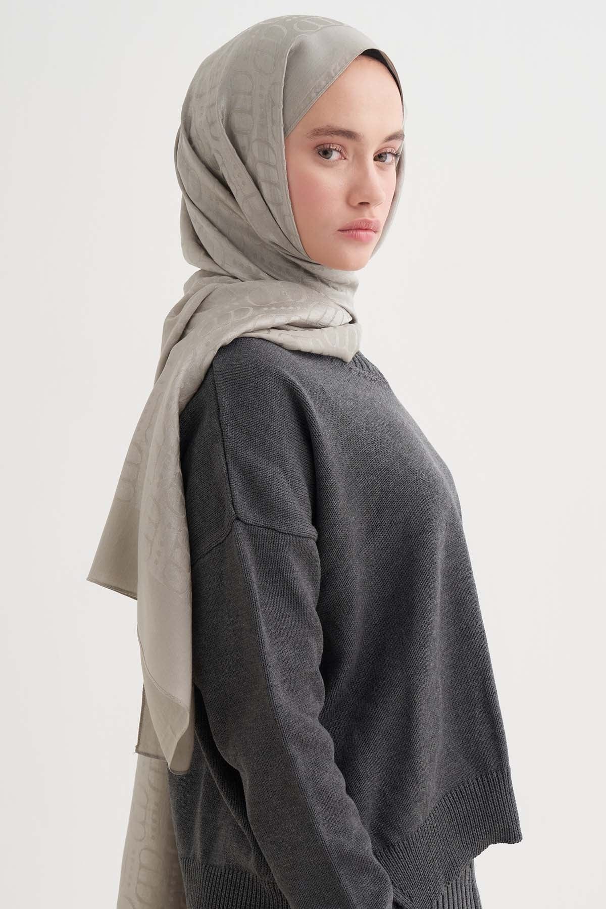 Luxe Pattern Liora Cotton Scarf Gray