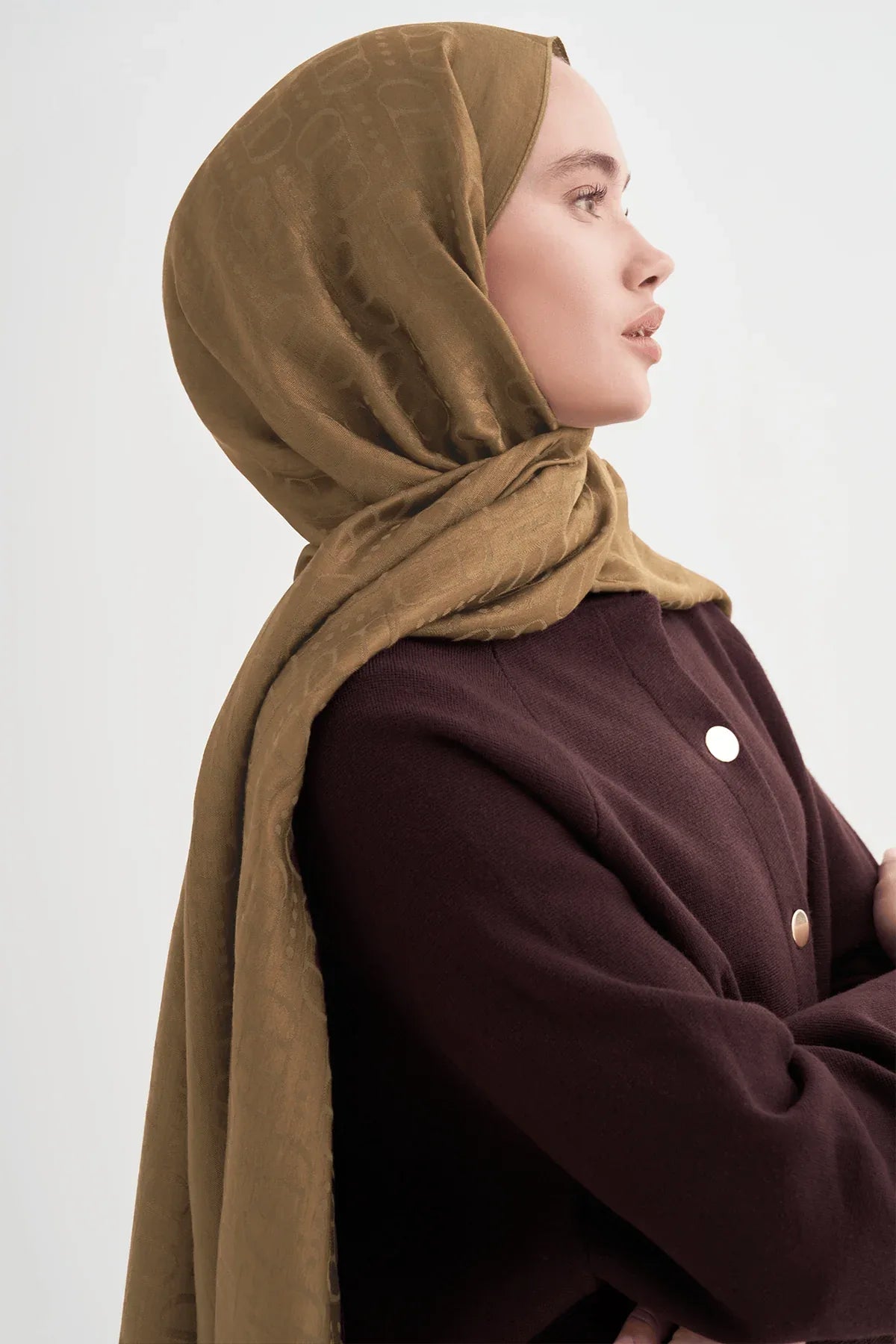 luxe-pattern-liora-cotton-scarf-mustard-5516 - Carell Hijab