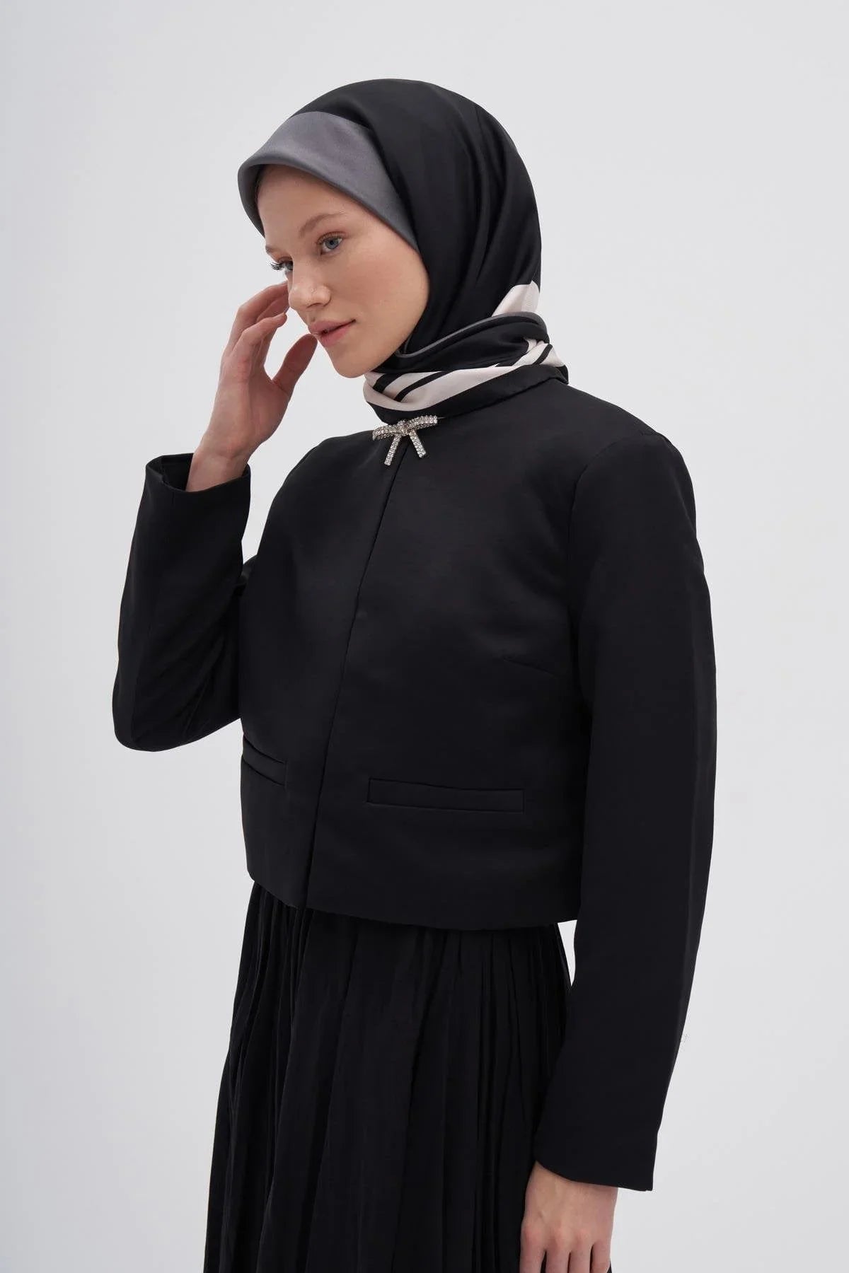 Manesa Black Mulbary Square Scarf
