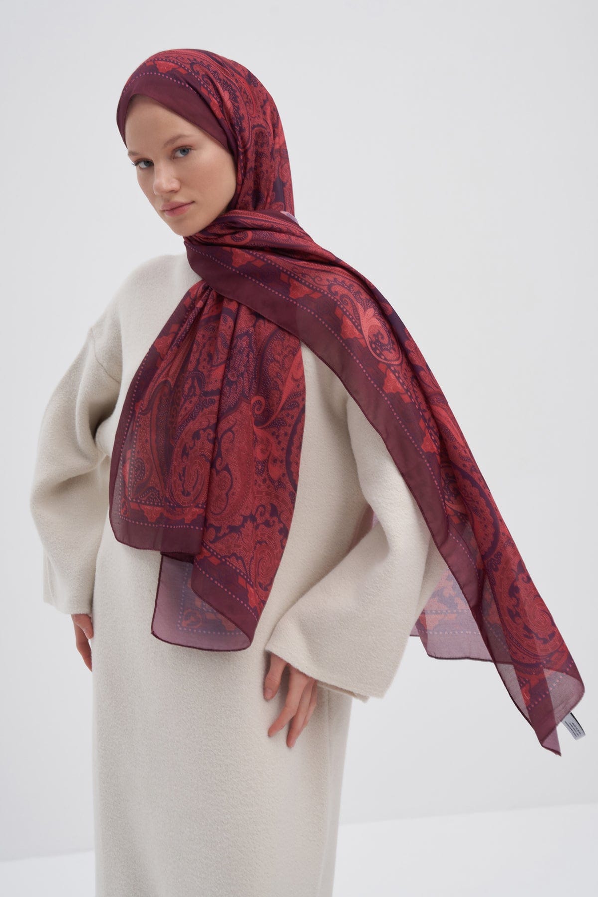 Marni Nilla Cotton Scarf Burgundy