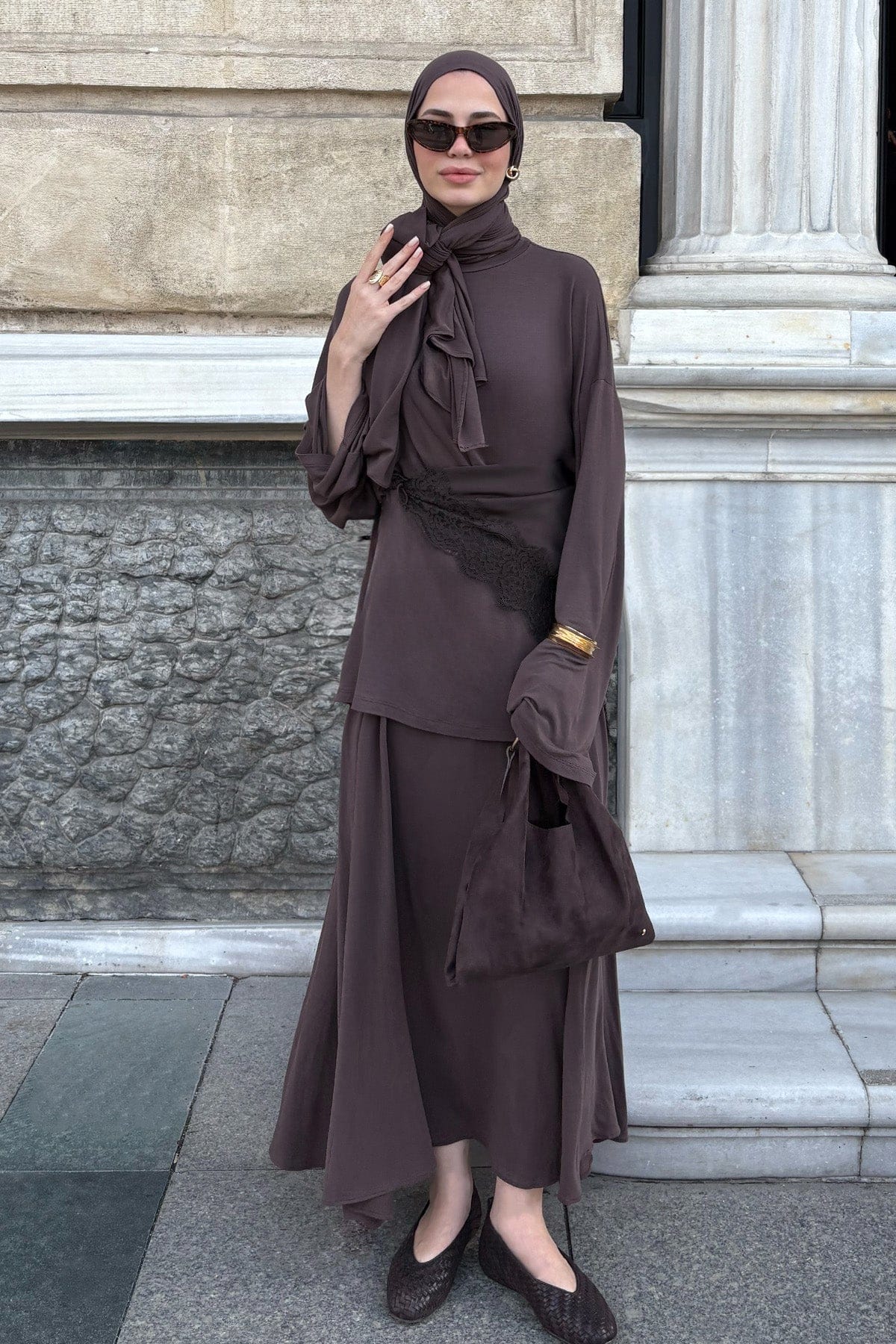 Micro Modal Skirt Brown