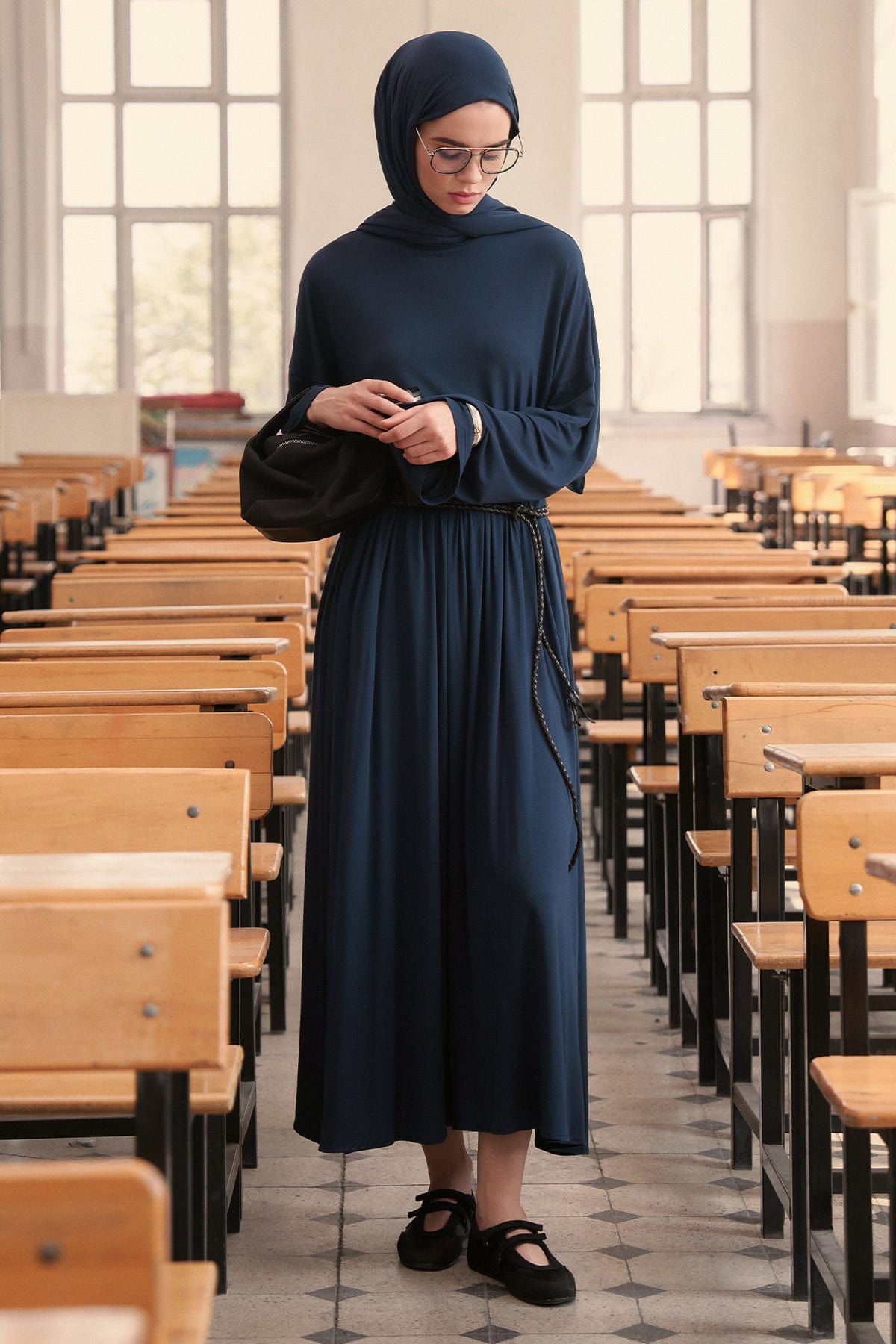Micro Modal Skirt Deep Blue