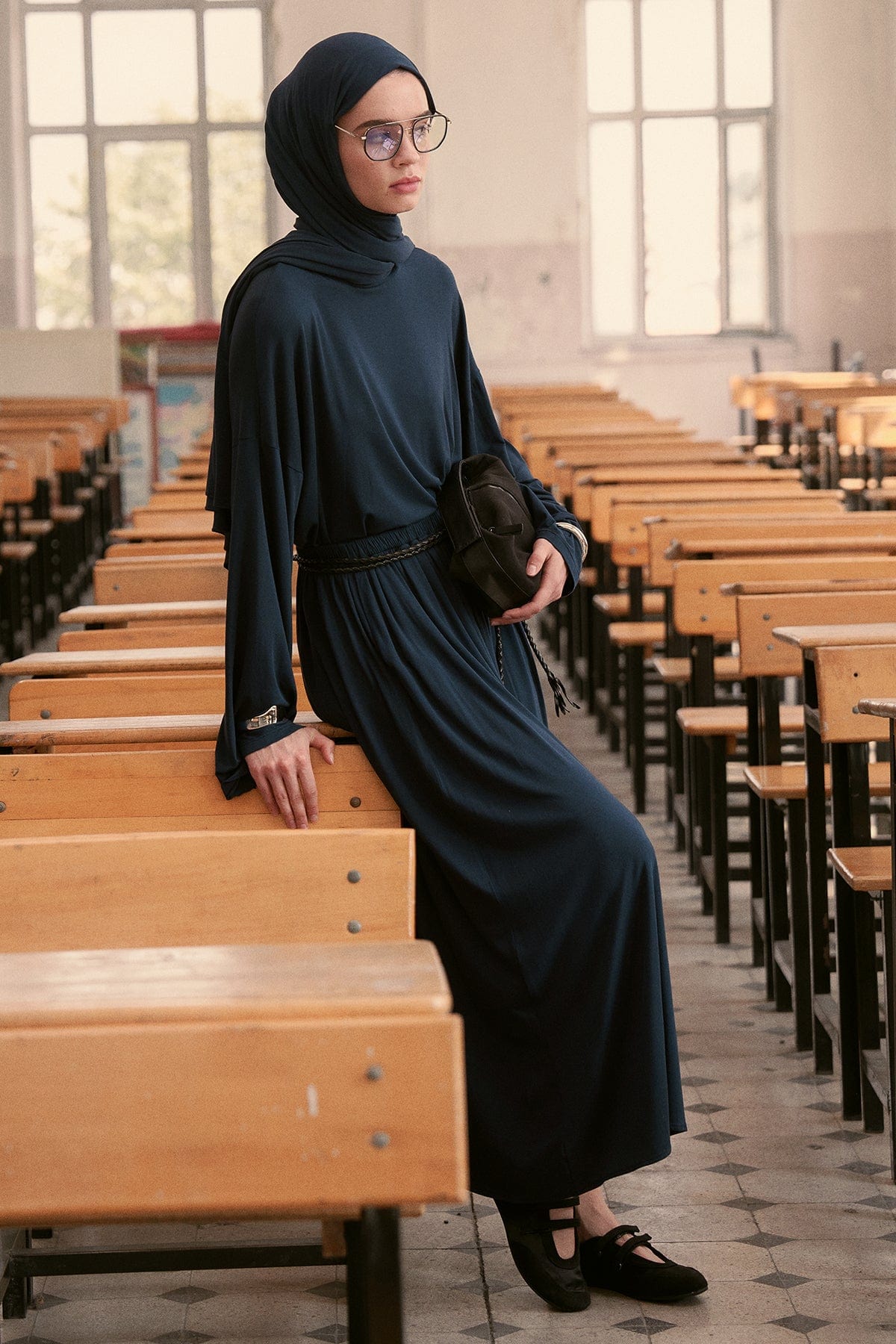 Micro Modal Skirt Deep Blue