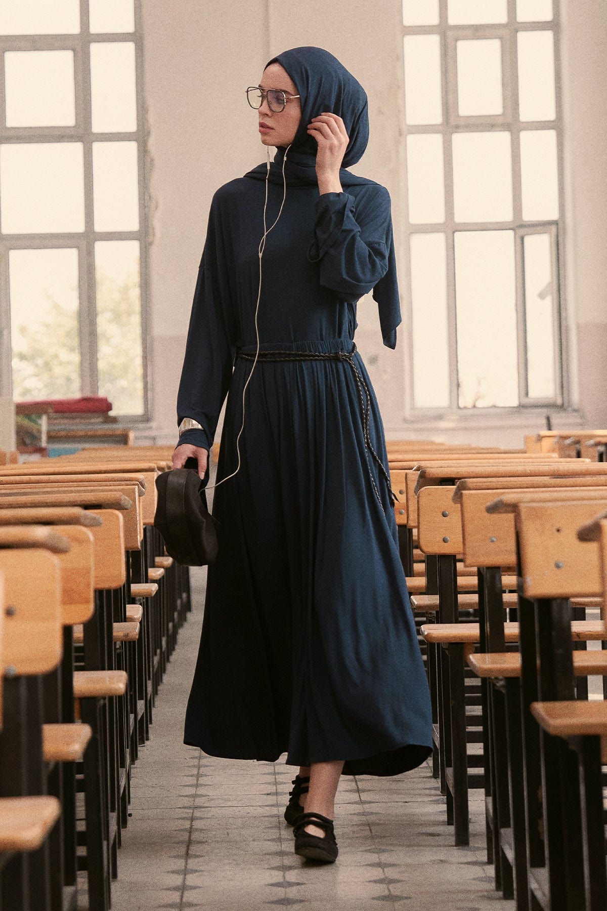 Micro Modal Skirt Deep Blue