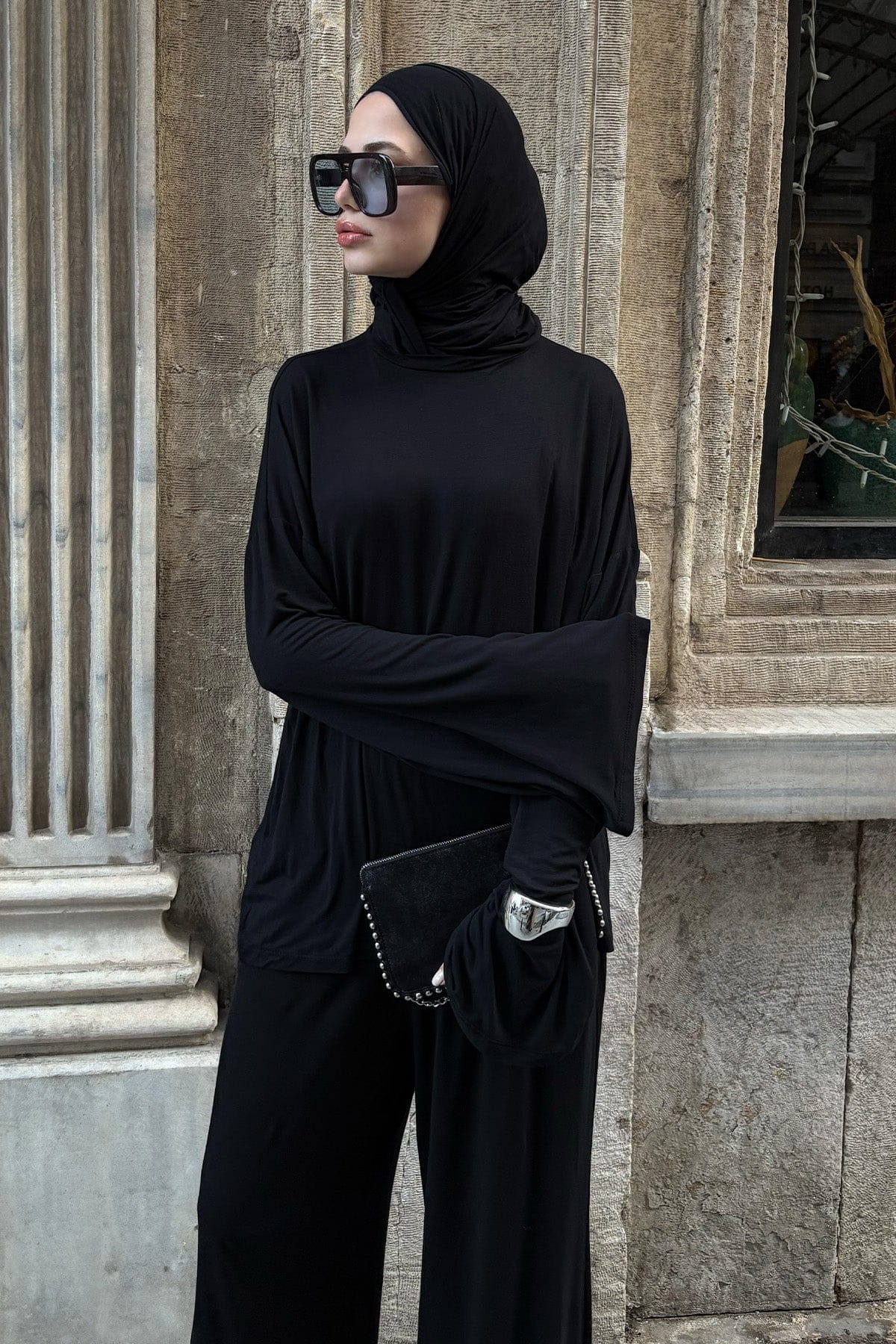 Micro Modal Tunic Black