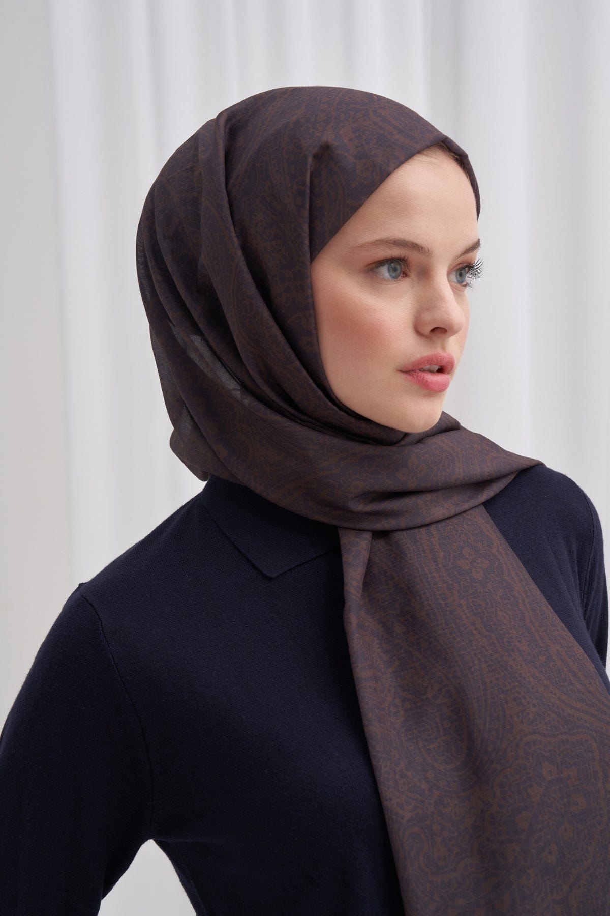 Mist Nilla Cotton Scarf Brown