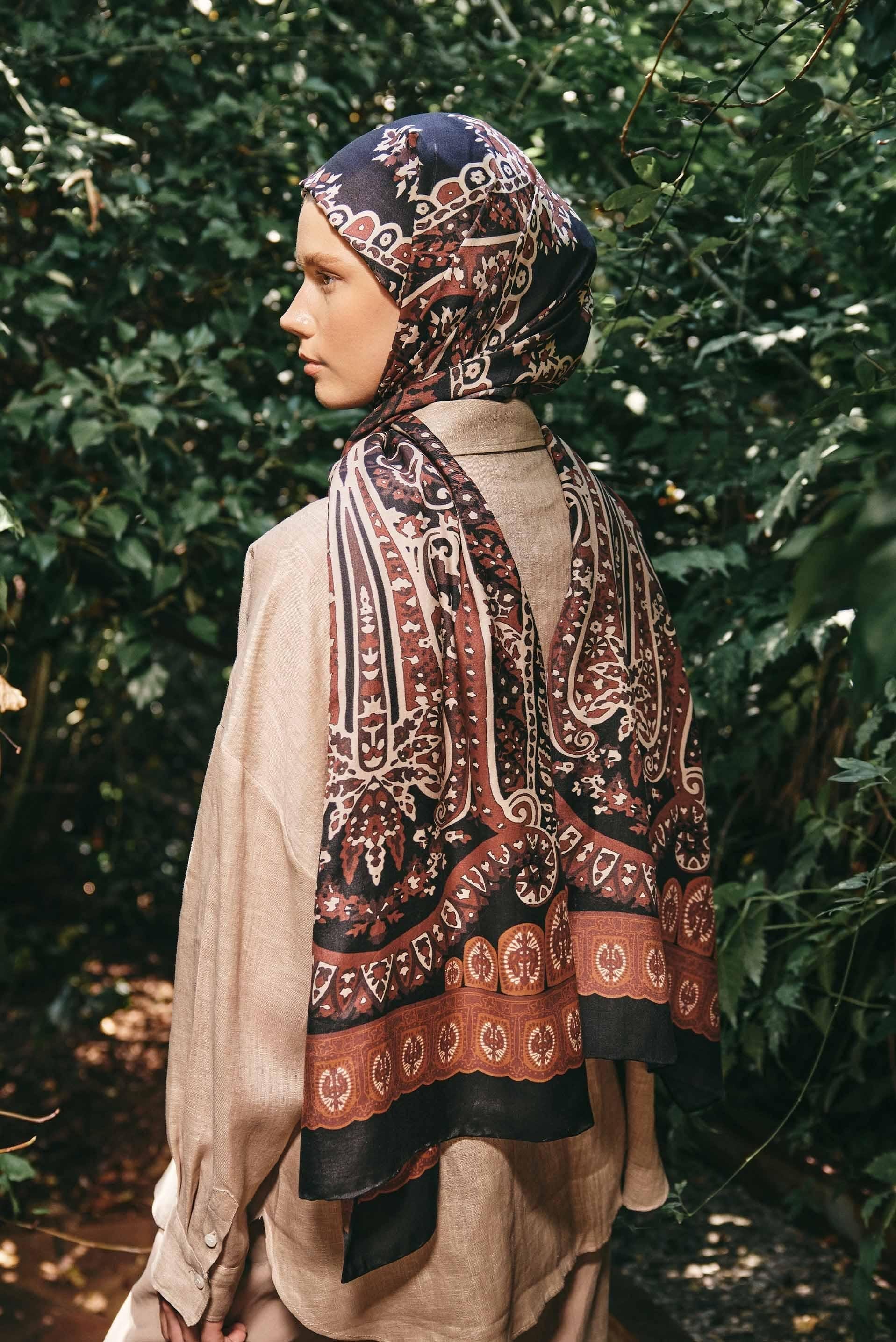 Mocha Dream Comfy Silk Scarf Brown
