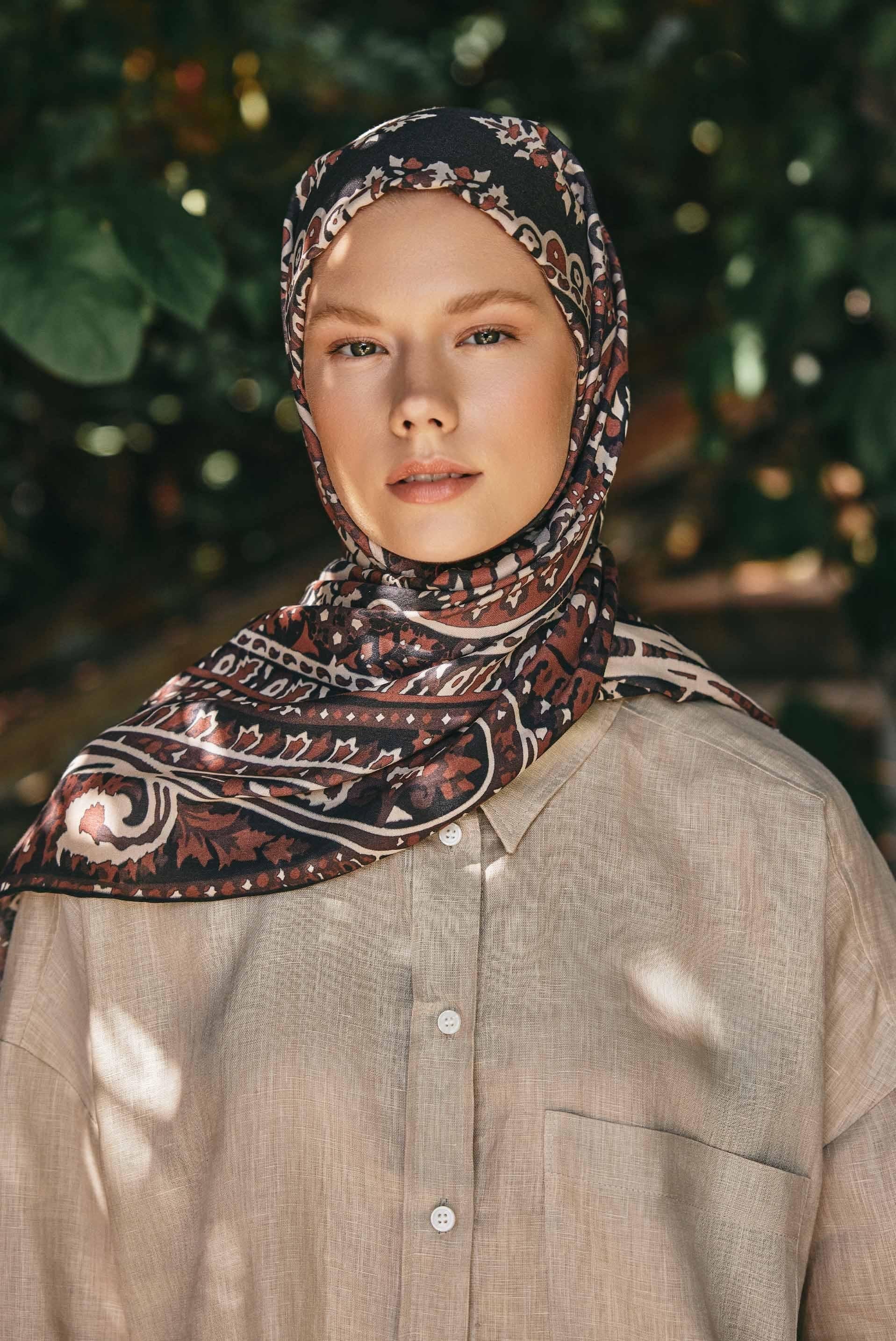 Mocha Dream Comfy Silk Scarf Brown