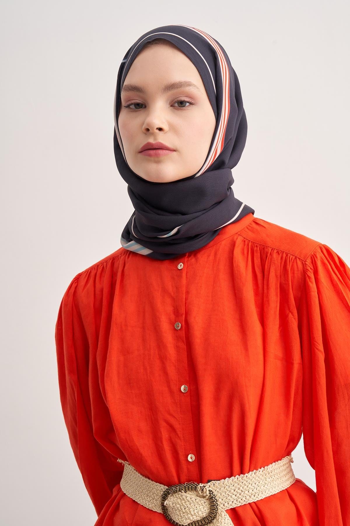Mono Monogram Viscose Scarf Deep Blue