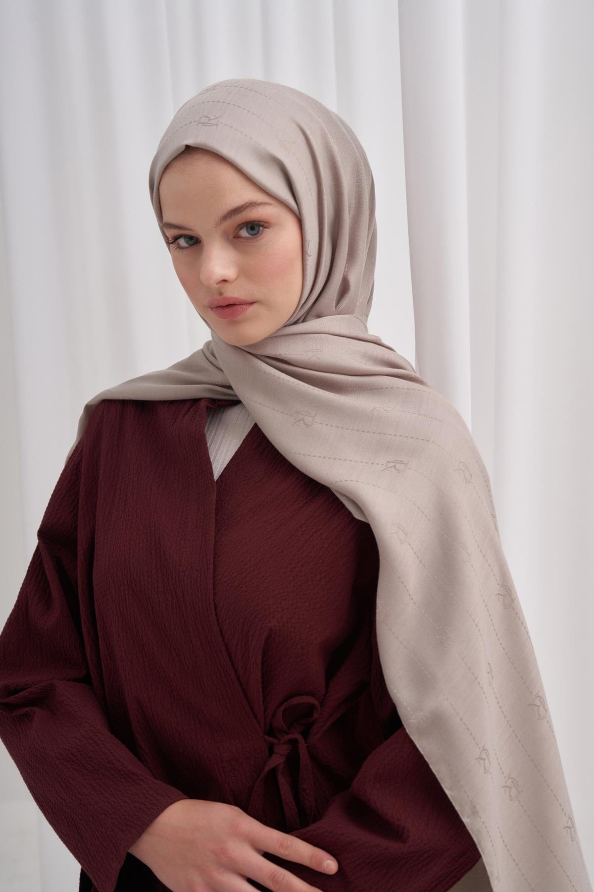 Monogram Jacquard Italian Silk Scarf Smoky