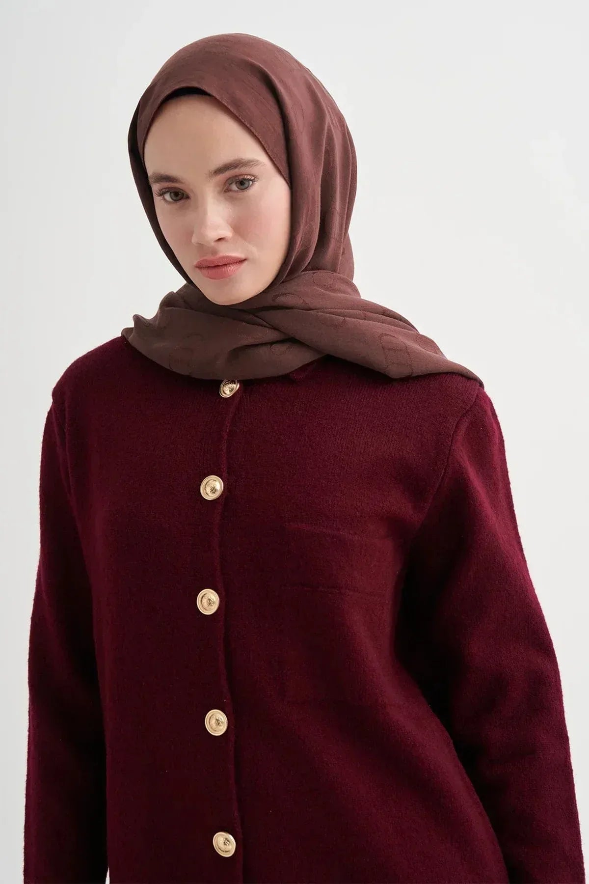 monogram-pattern-liora-cotton-scarf-cinnamon-5205 - Carell Hijab