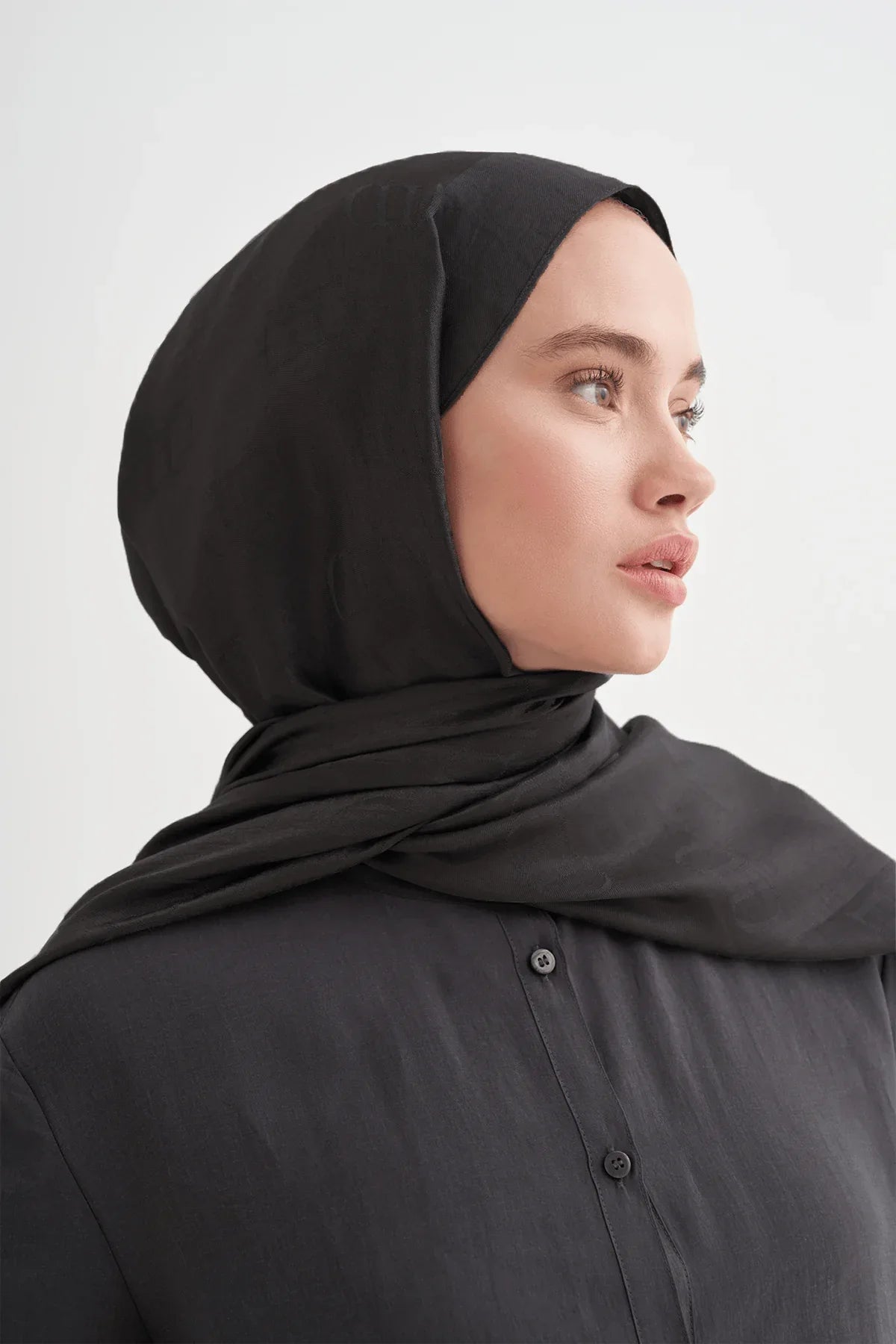 monogram-pattern-liora-cotton-scarf-dark-anthracite-5494 - Carell Hijab