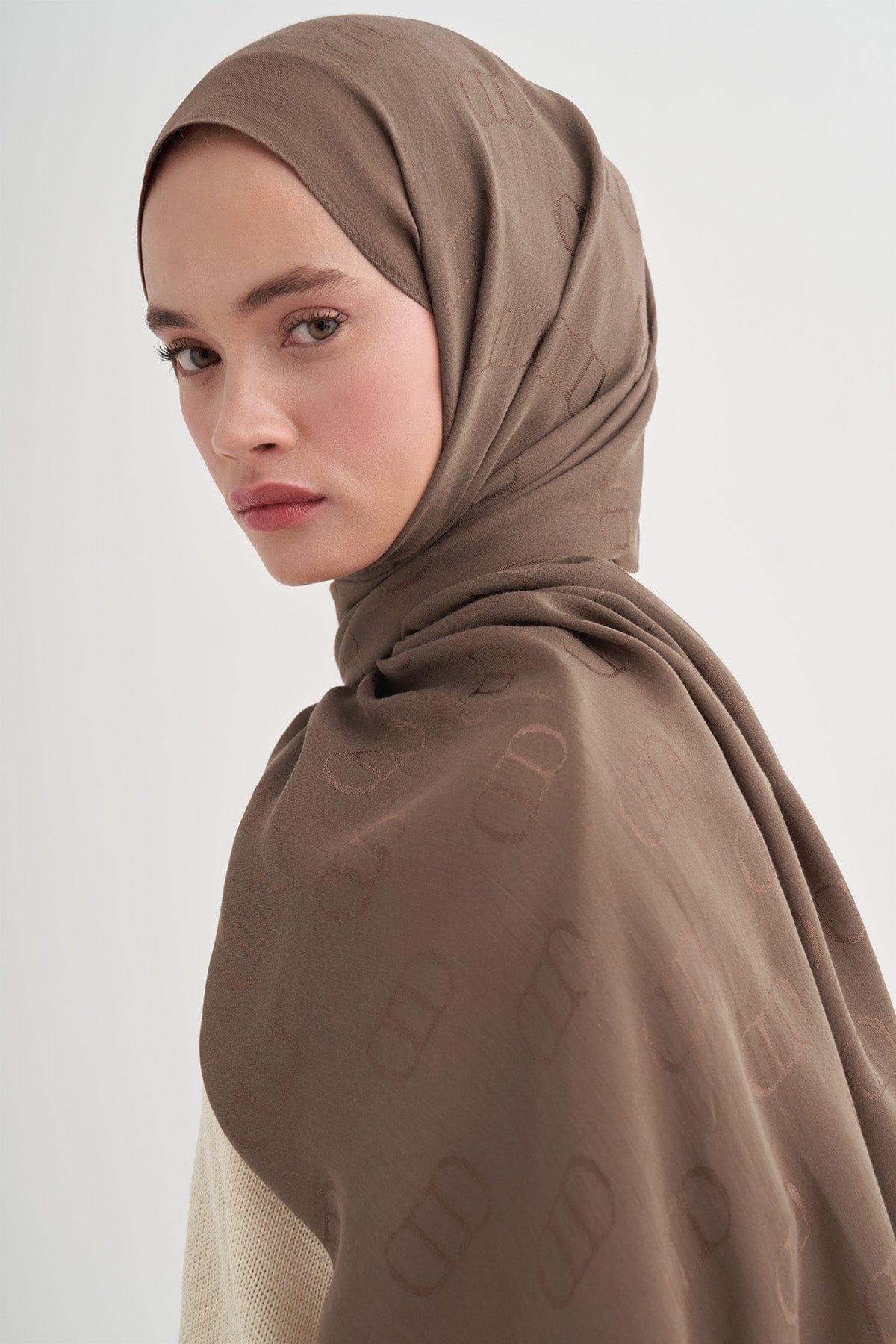 monogram-pattern-liora-cotton-scarf-mink-5456 - Carell Hijab