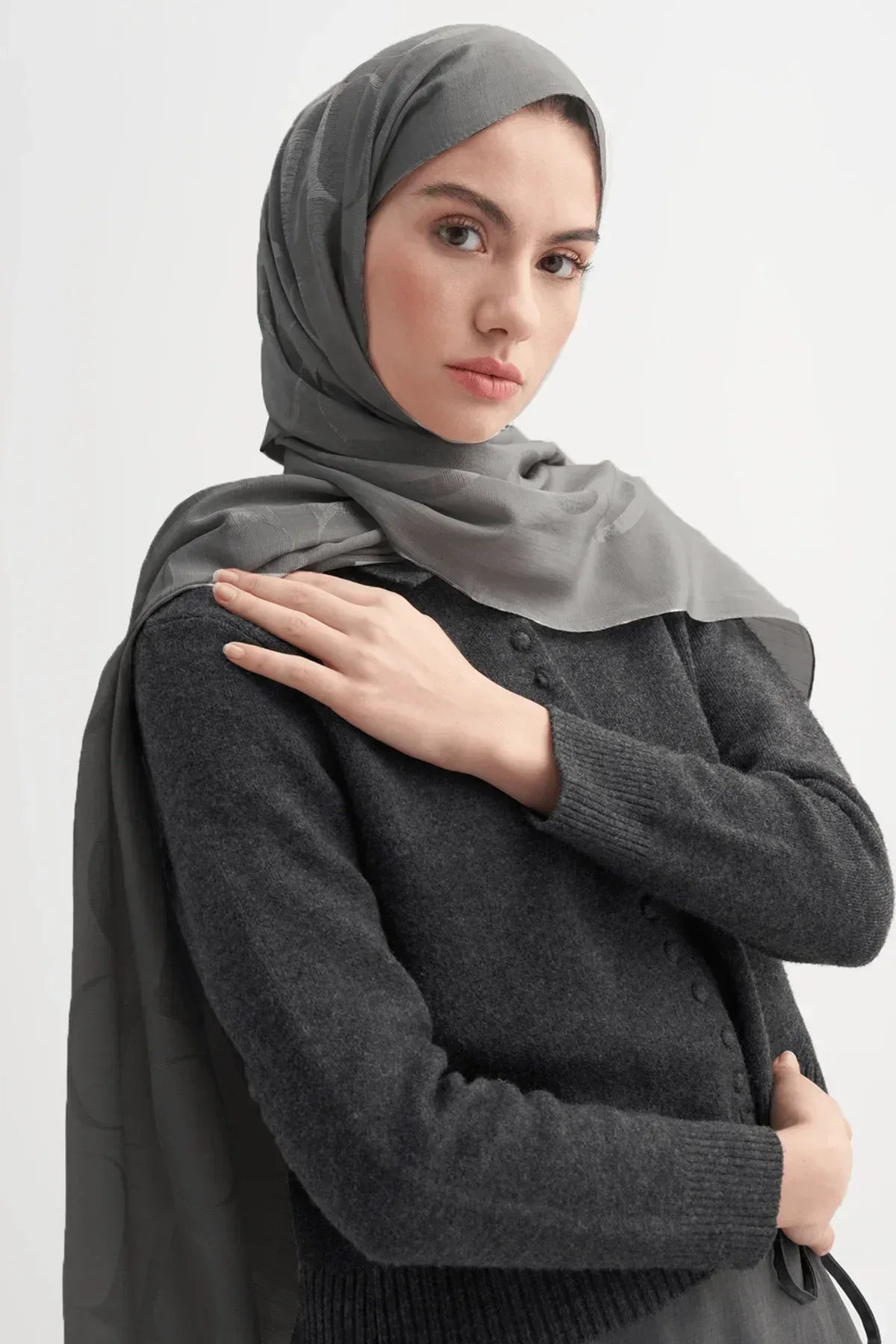monogram-pattern-rina-viscose-scarf-anthracite-5120 - Carell Hijab