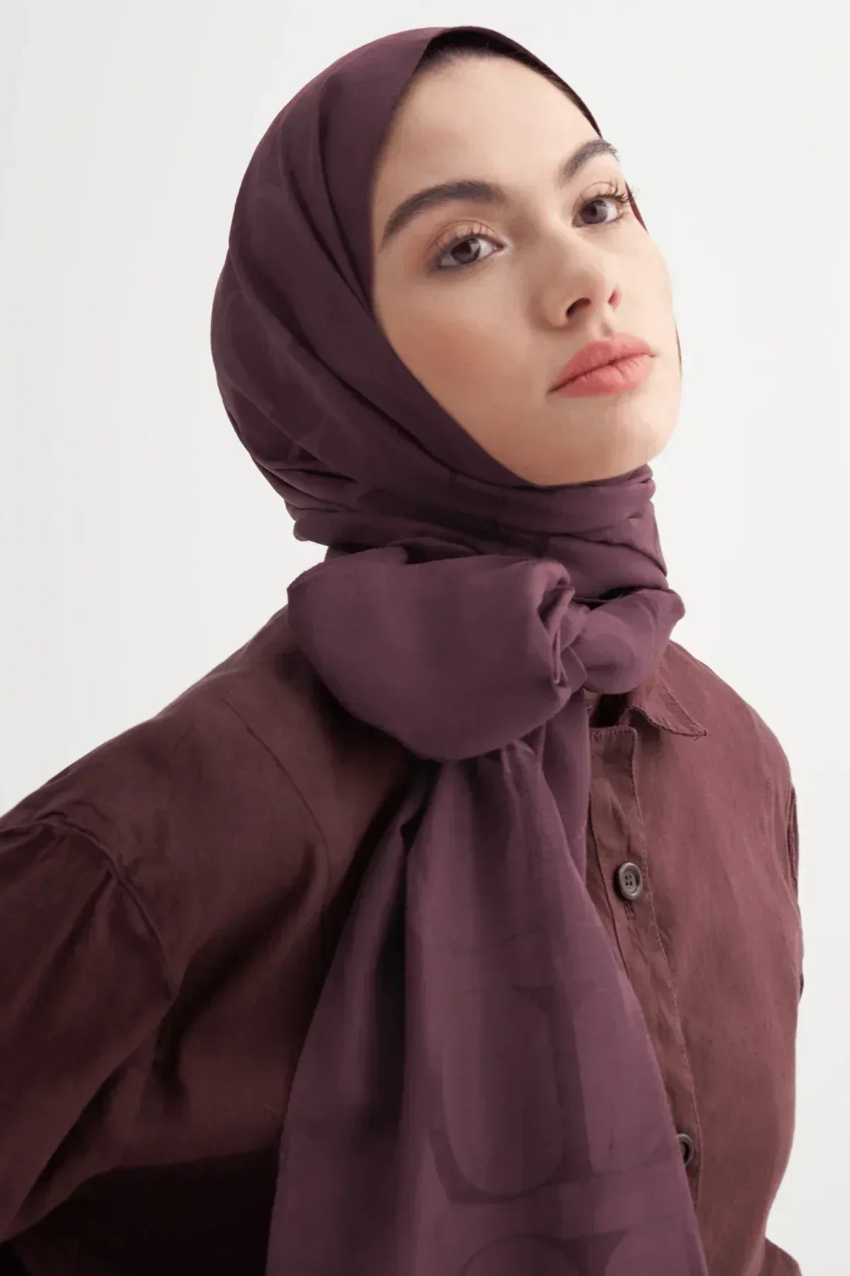 monogram-pattern-rina-viscose-scarf-eggplant-purple-5125 - Carell Hijab