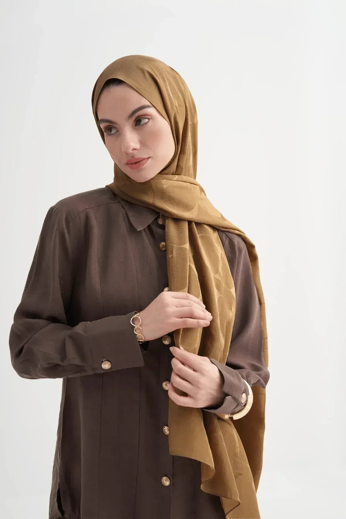 monogram-pattern-rina-viscose-scarf-red-brown-5114 - Carell Hijab