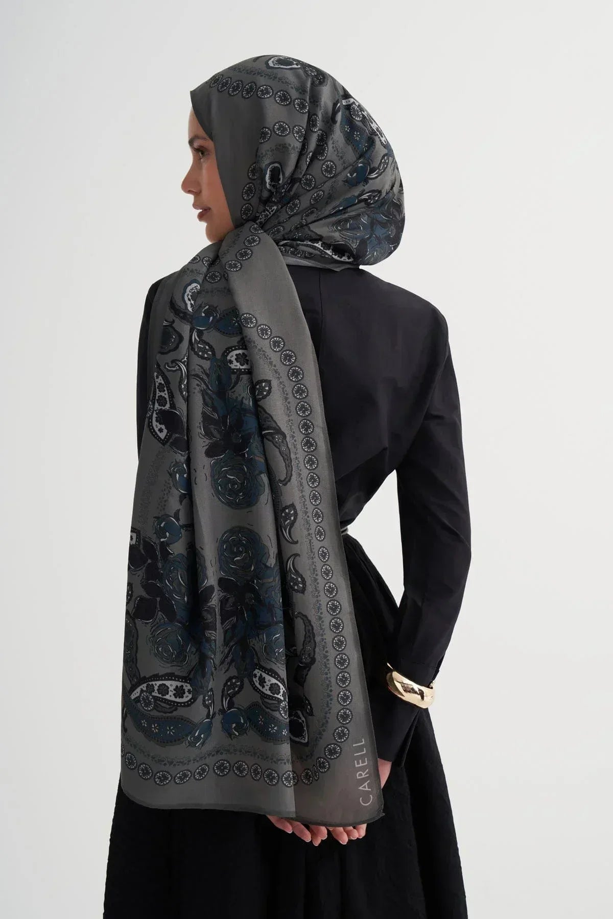 moon-monogram-viscose-scarf-anthracite-5378 - Carell Hijab