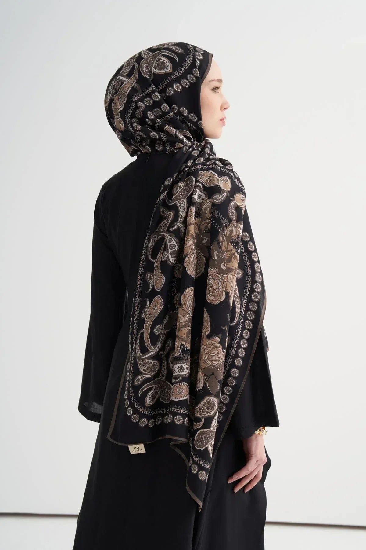 moon-monogram-viscose-scarf-beige-5358 - Carell Hijab