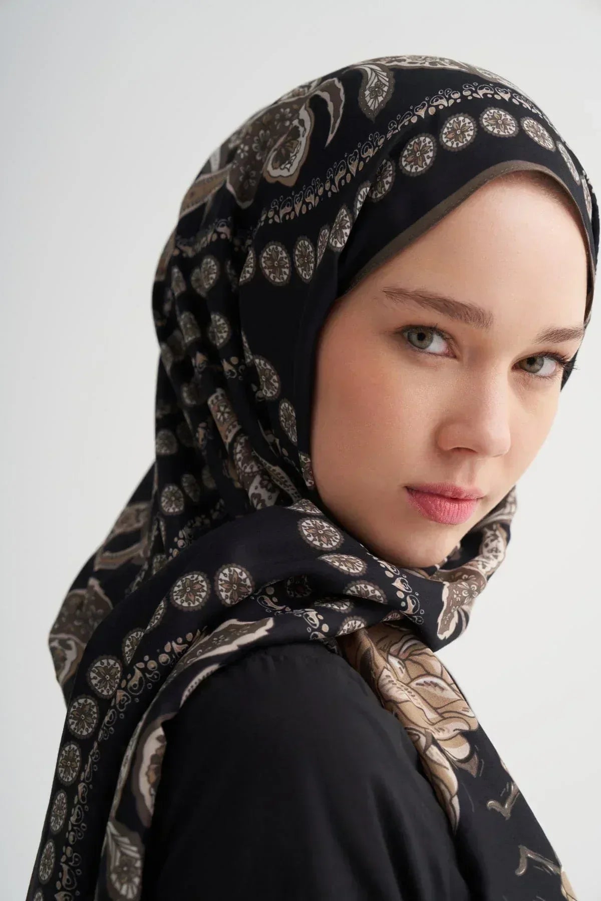 moon-monogram-viscose-scarf-beige-5359 - Carell Hijab