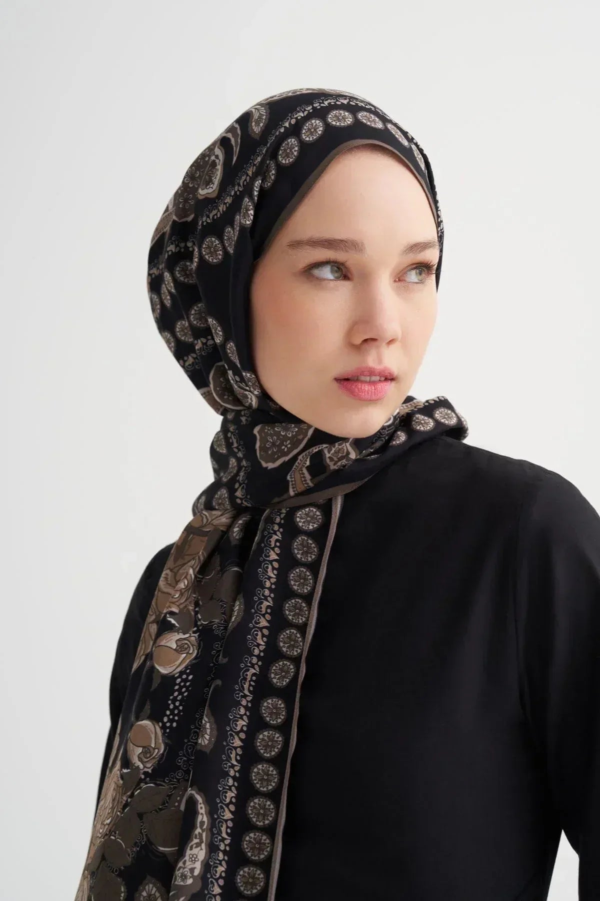 moon-monogram-viscose-scarf-beige-5360 - Carell Hijab