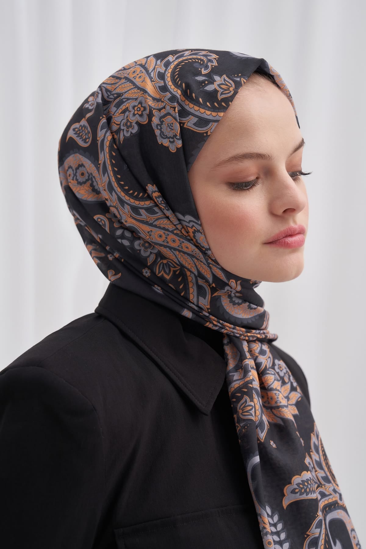 Mosaic Nilla Cotton Scarf Black