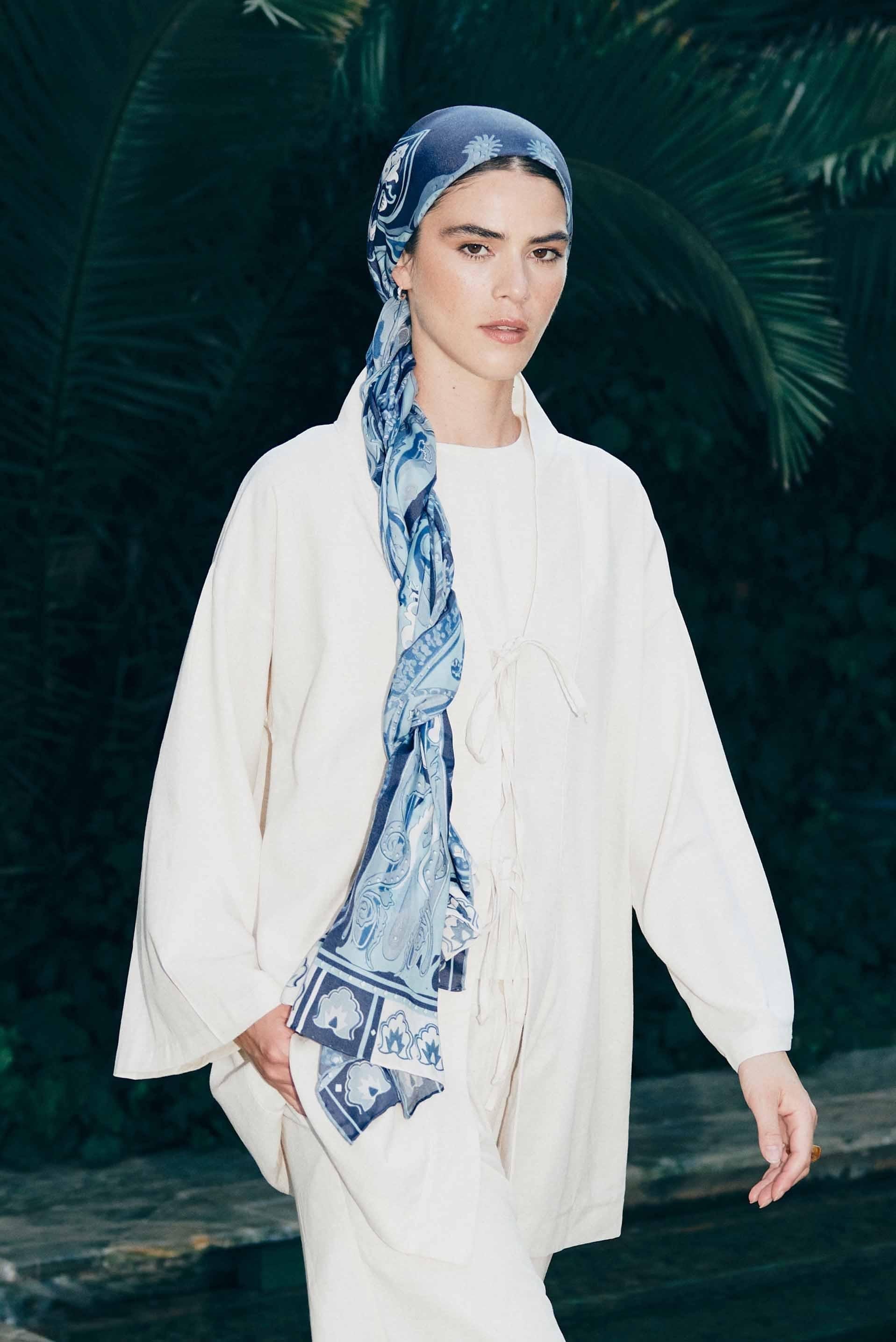 Navy Nightfall Comfy Silk Scarf
