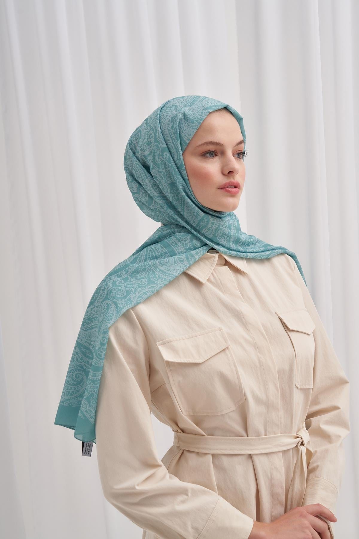 Ocean Nilla Cotton Scarf Nile Green