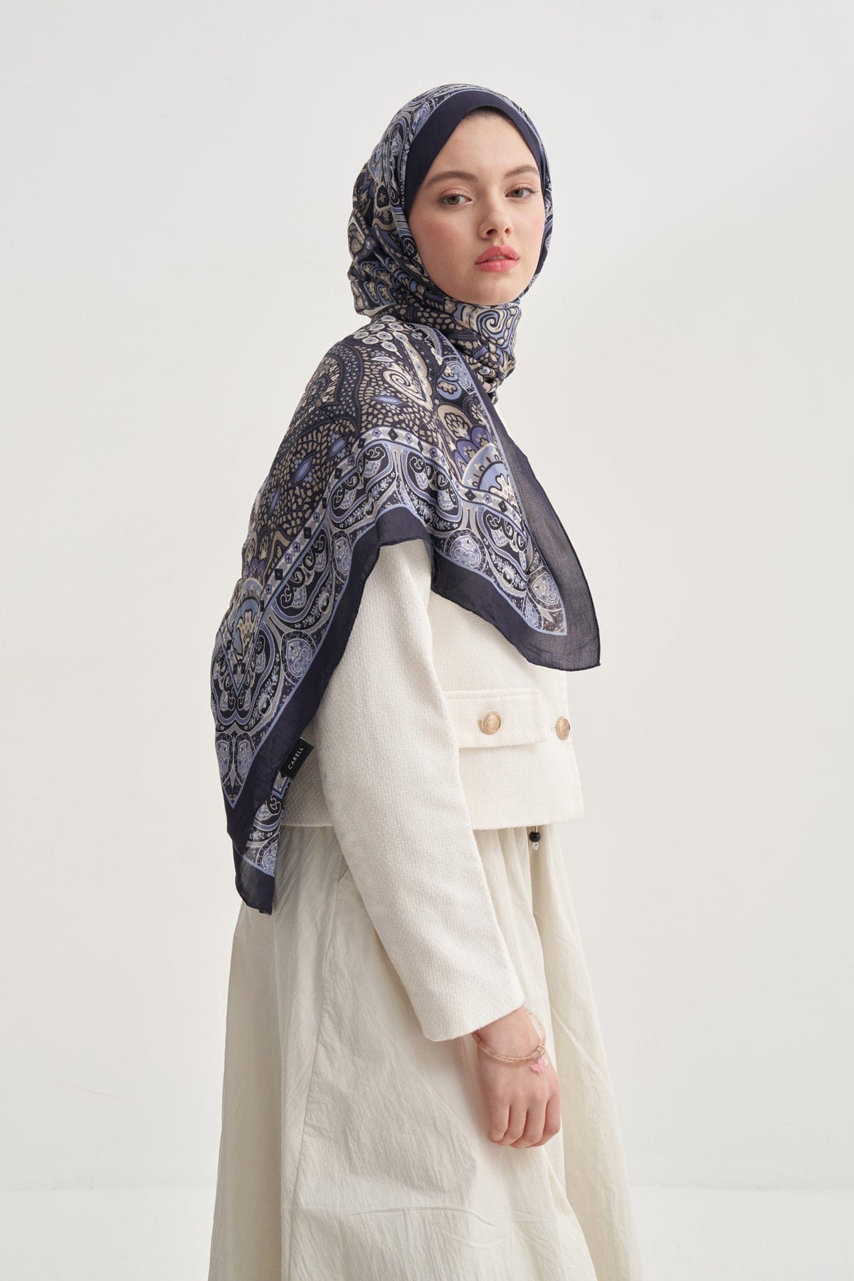 Olea Nilla Cotton Scarf Deep Blue