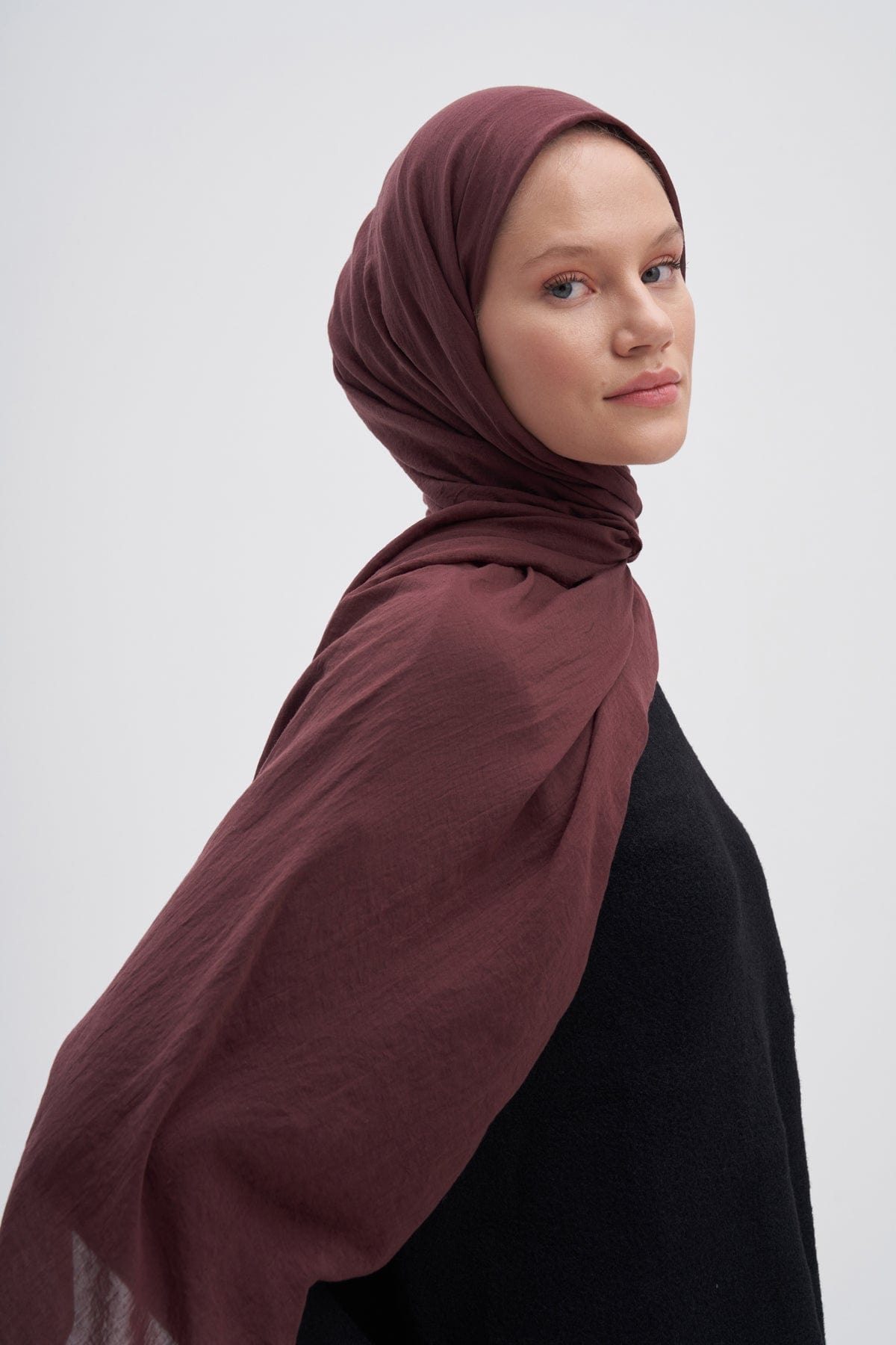 Organic Cotton Crinkle Scarf Auburn