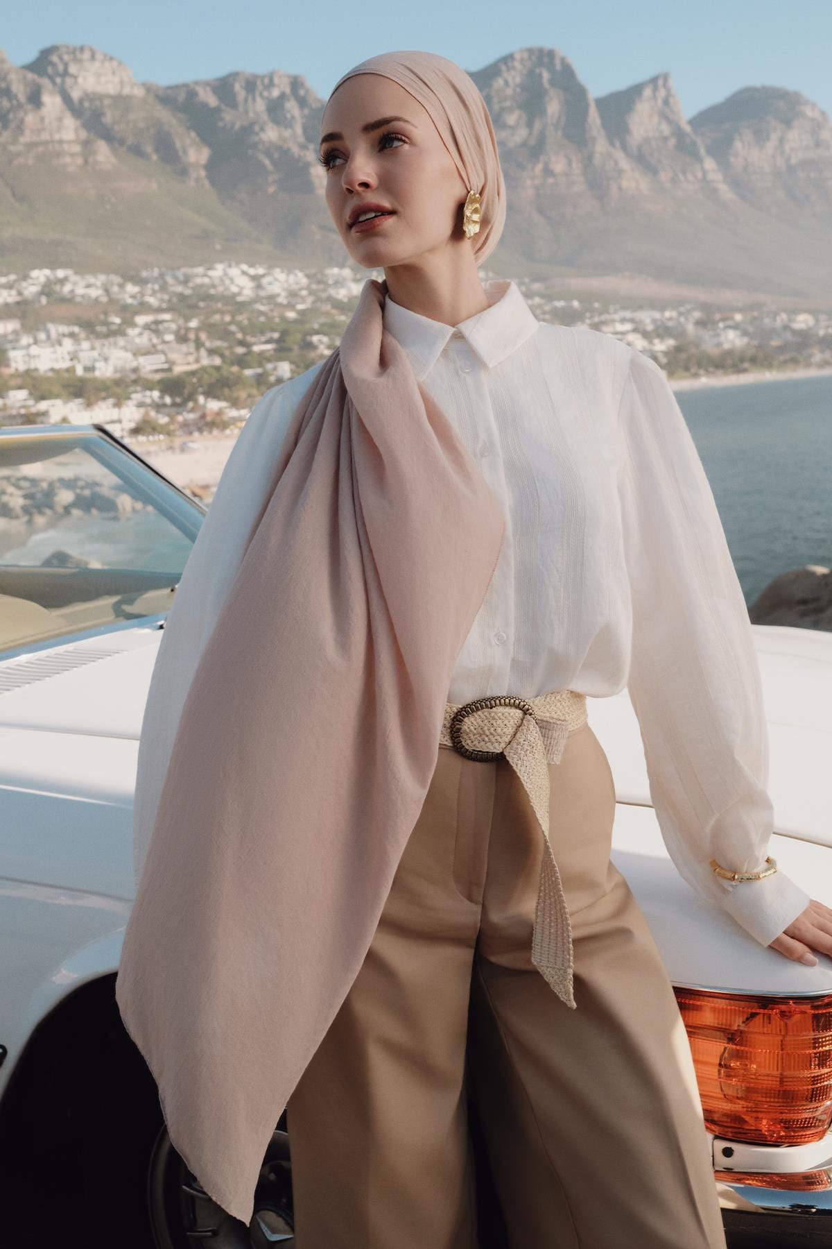 Organic Cotton Crinkle Scarf Cream