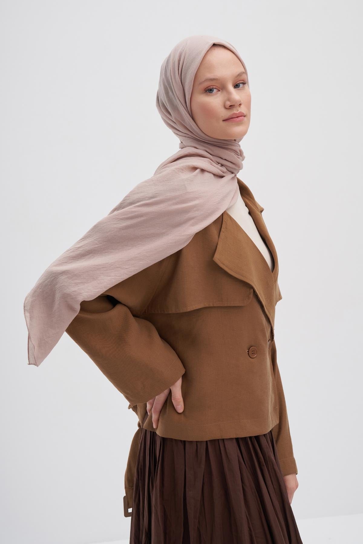 Organic Cotton Crinkle Scarf Cream