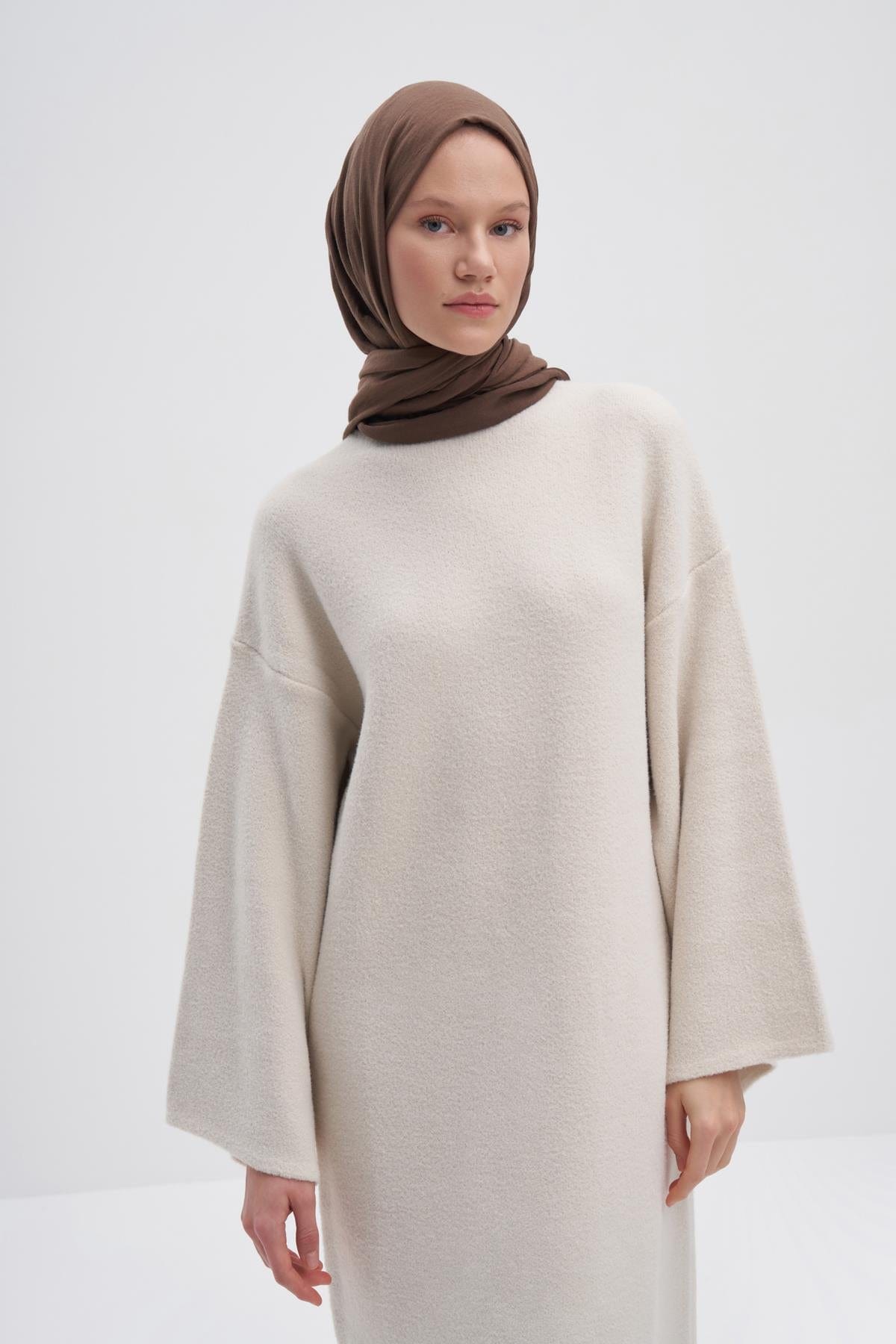 Organic Cotton Crinkle Scarf Dusty Brown