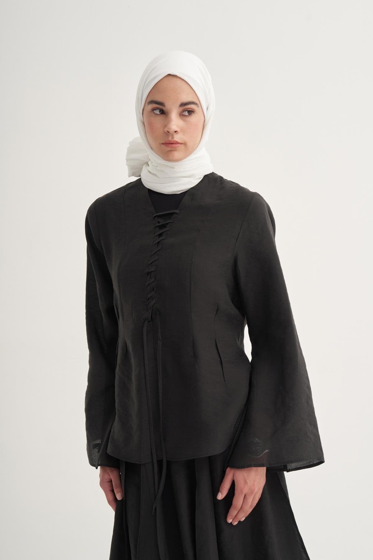Organic Cotton Crinkle Scarf Ecru