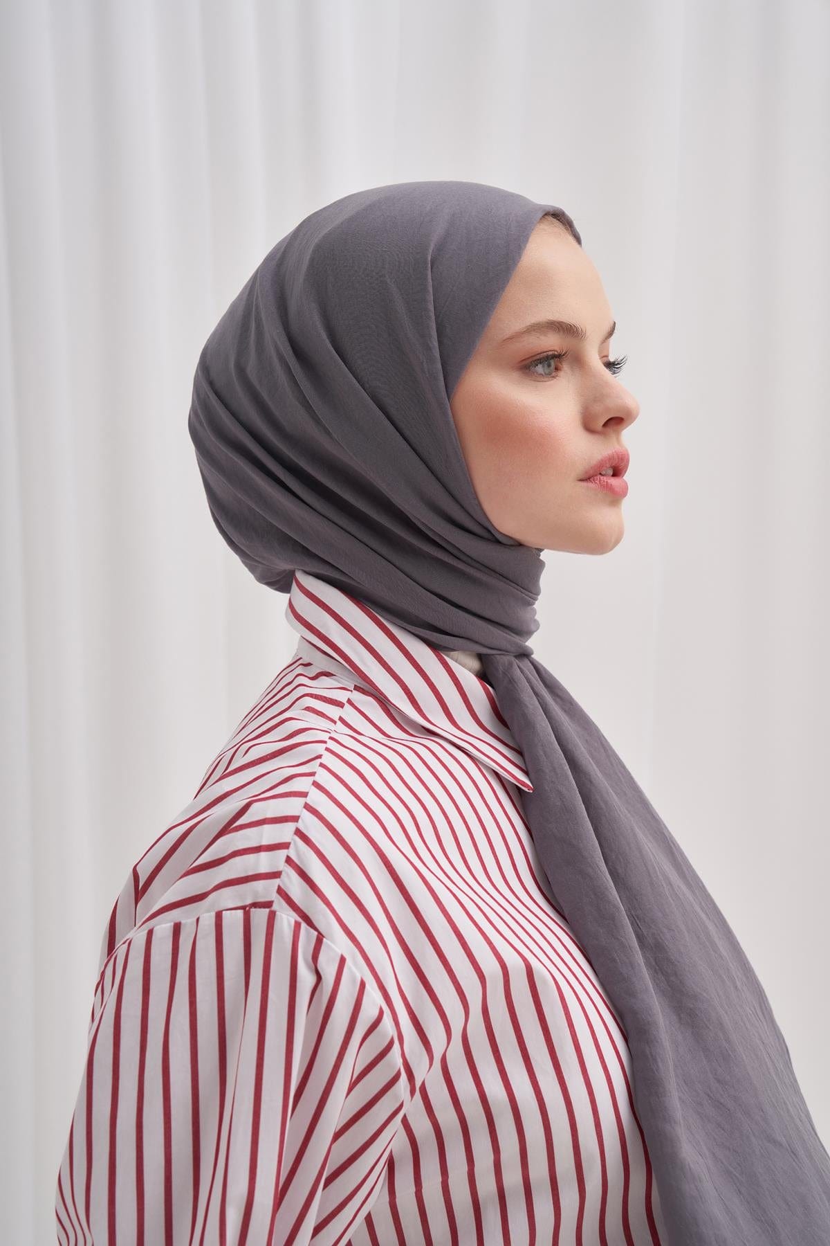 Organic Cotton Crinkle Scarf Gray