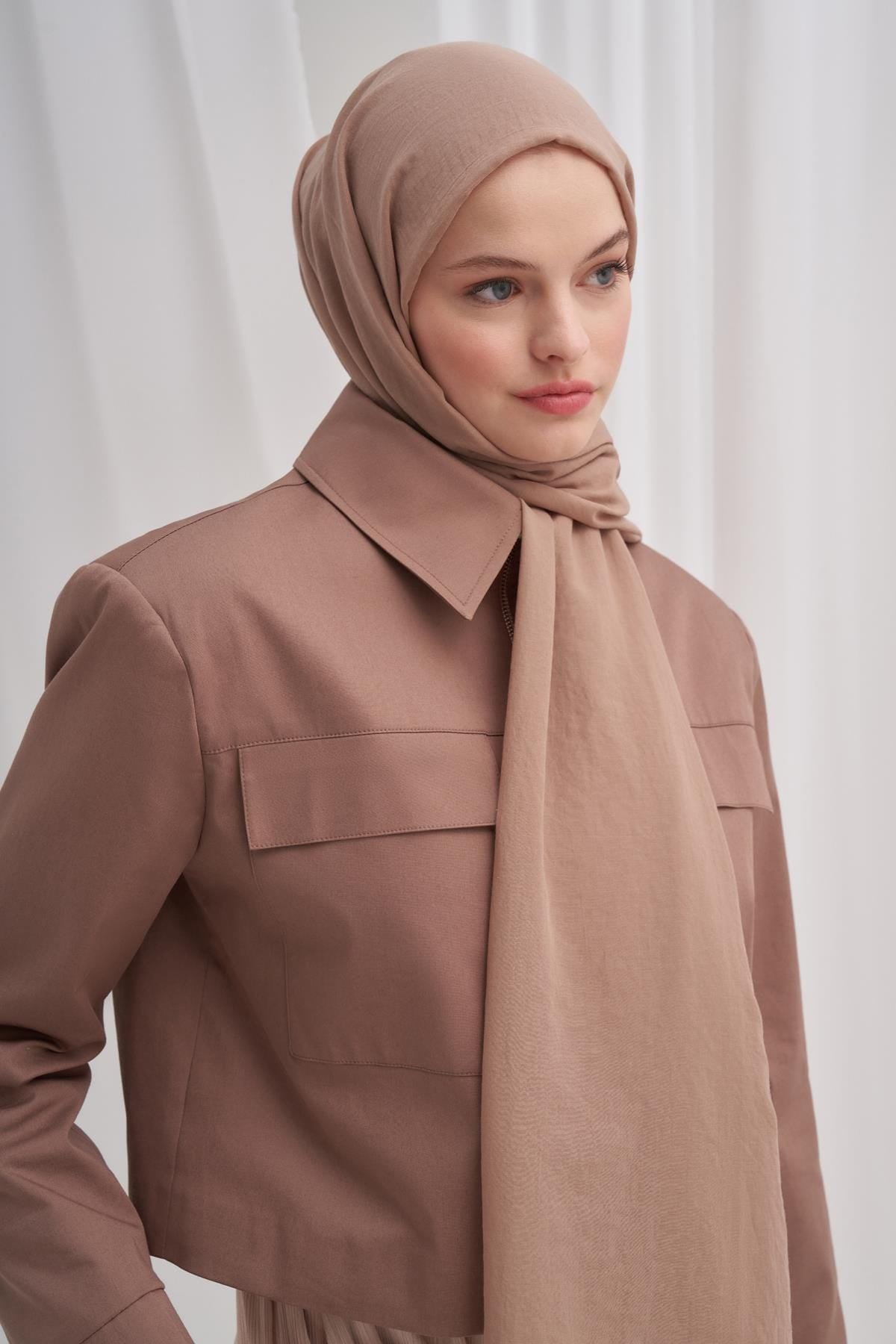 Organic Cotton Crinkle Scarf Mink