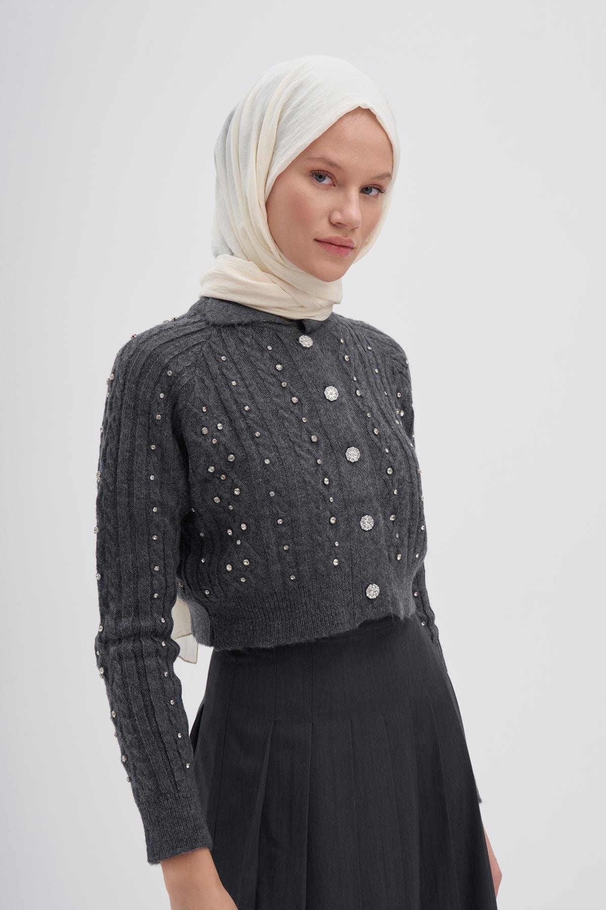 Organic Cotton Crinkle Scarf Pearl