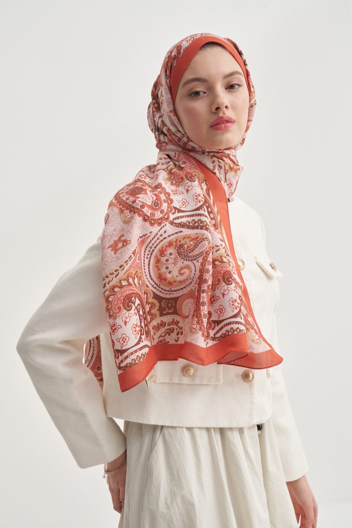 Rosella Nilla Cotton Scarf Coral