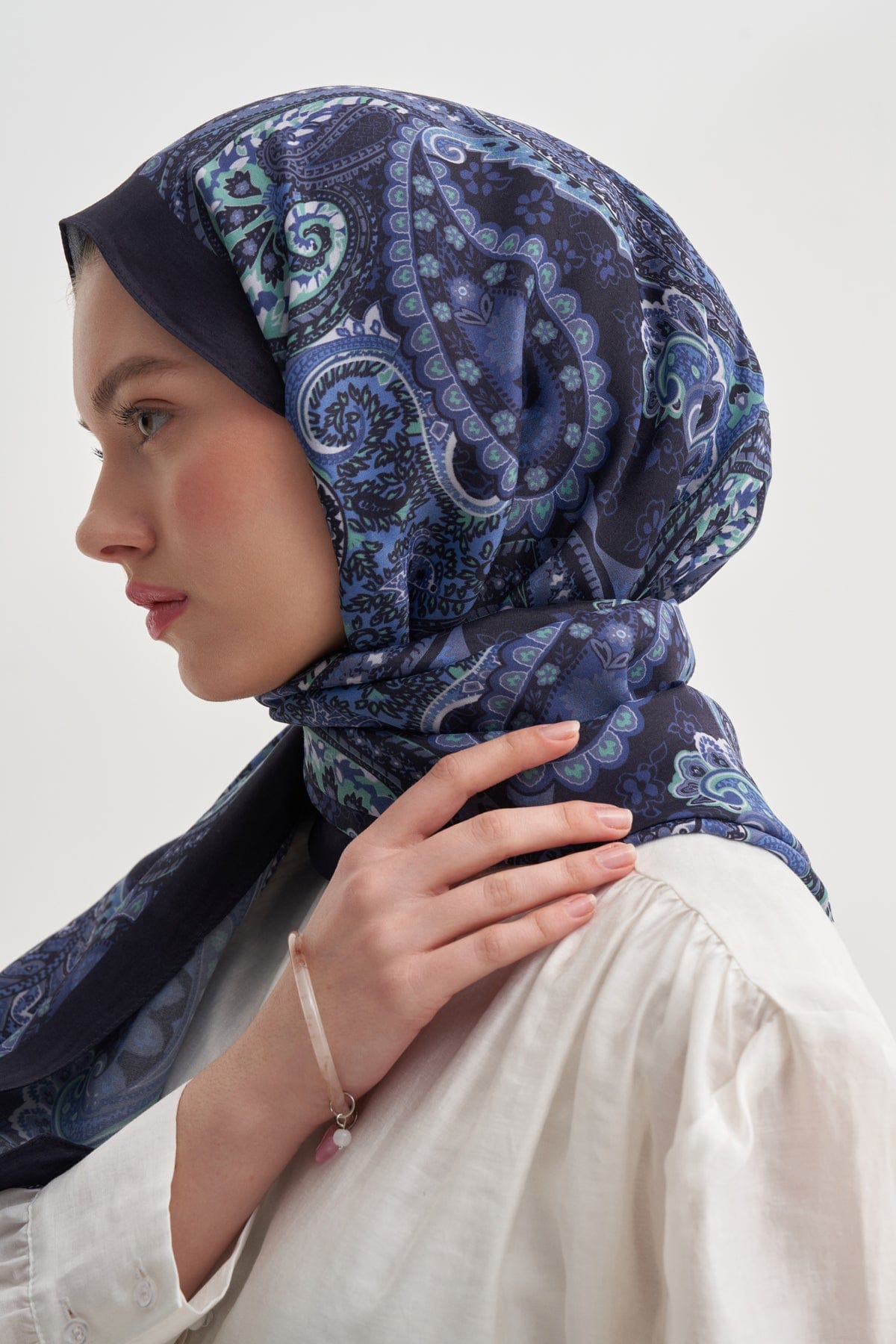 Rosella Nilla Cotton Scarf Sax Blue